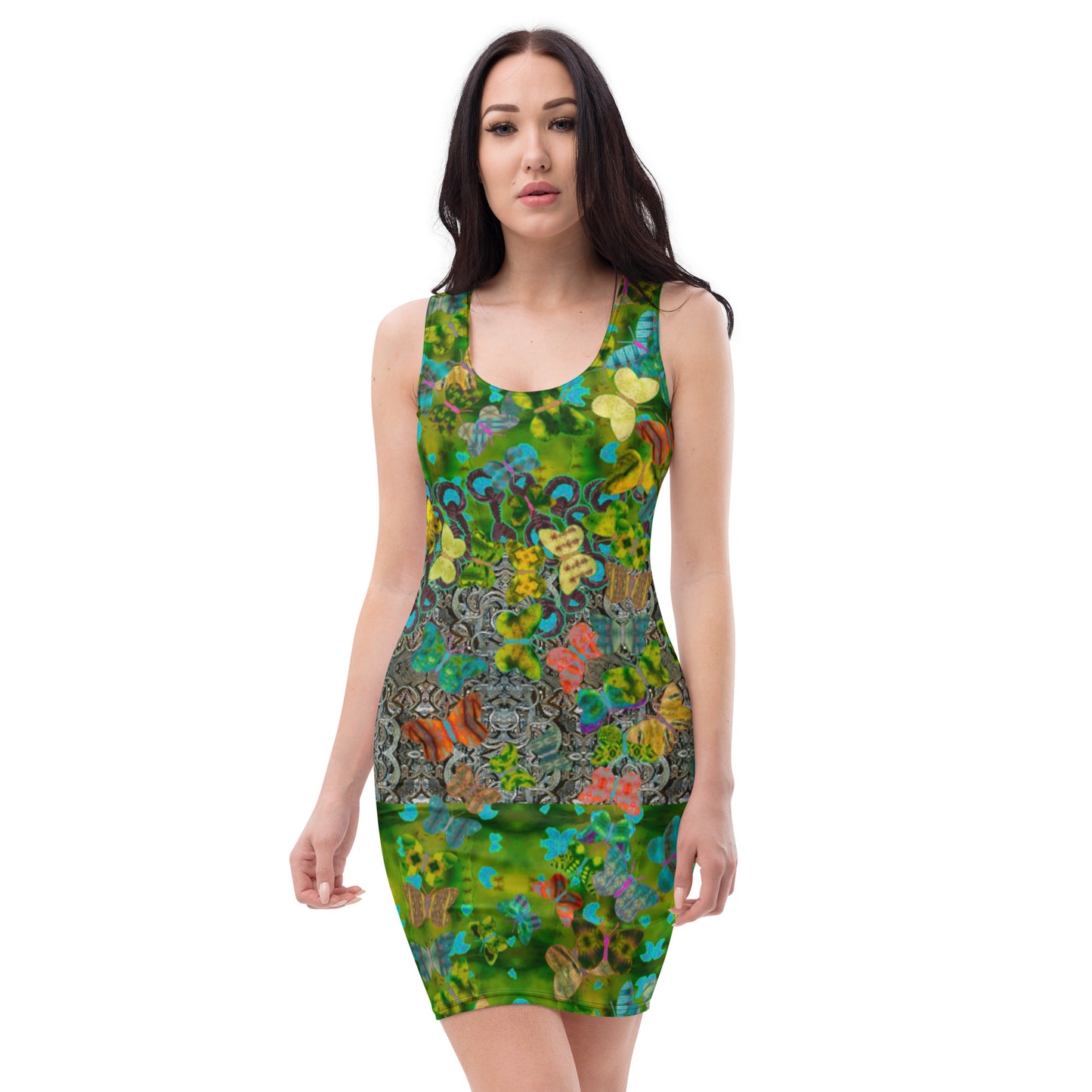 Fitted Sleeveless Dress (Her/They)(Butterfly Glade Shoal Solstice GNHV8.10) RJSTH@Fabric#10 RJSTHw2021 RJS