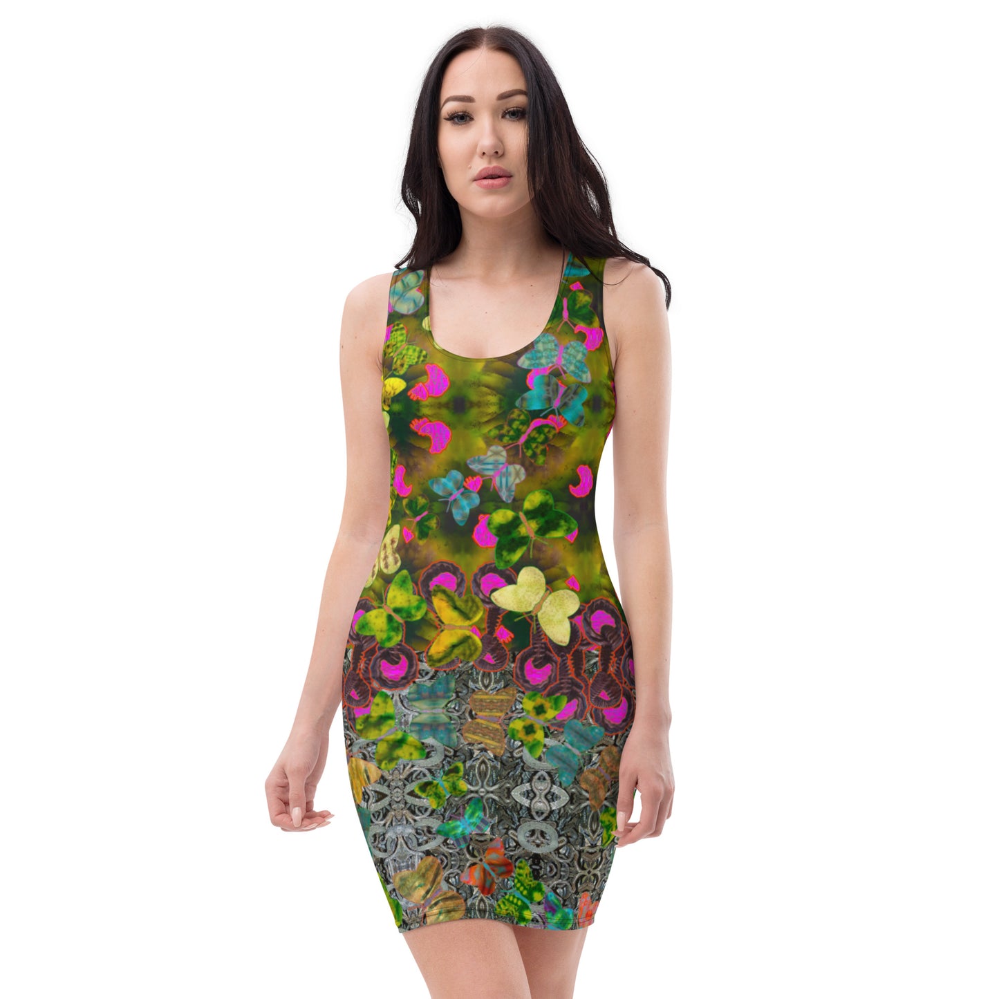 Fitted Sleeveless Dress (Her/They)(Butterfly Glade Shoal Solstice GNHV8.7) RJSTH@Fabric#7 RJSTHw2021 RJS