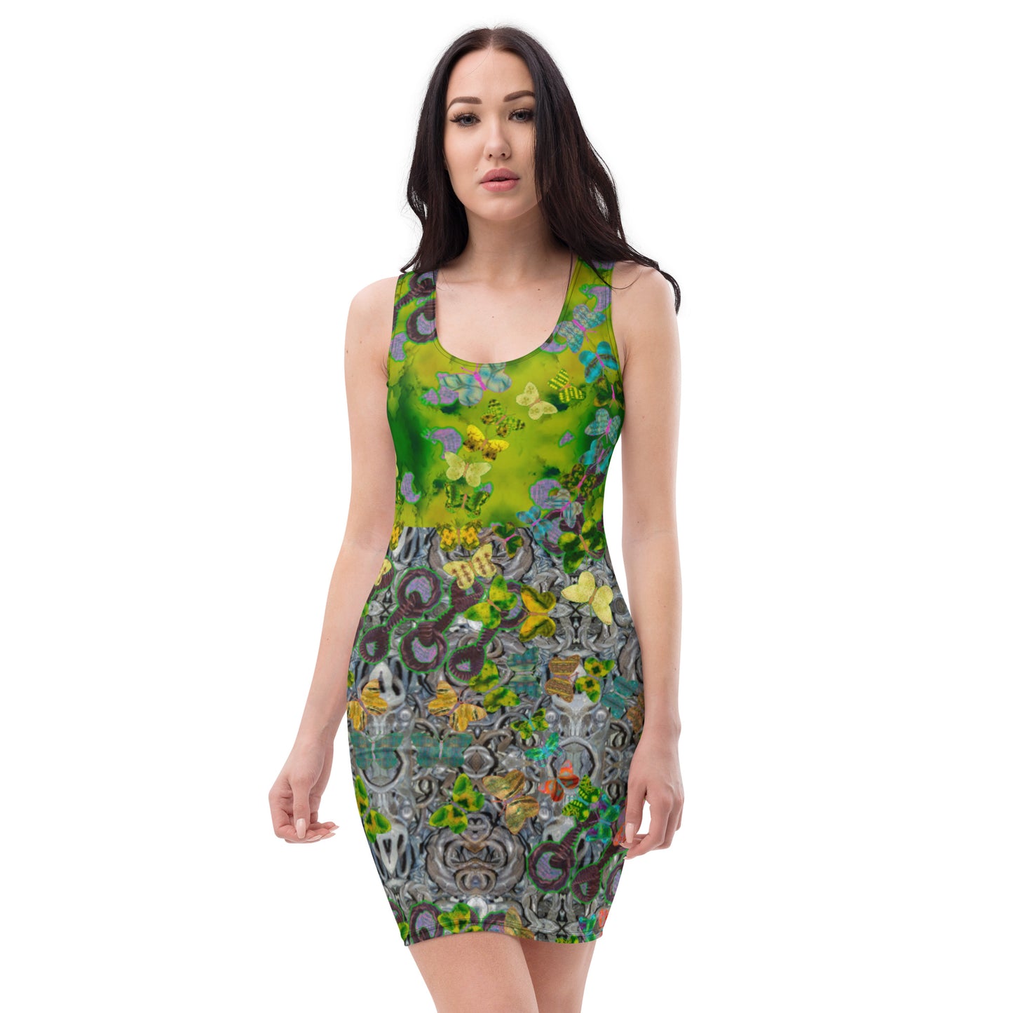 Fitted Sleeveless Dress (Her/They)(Butterfly Glade Shoal Solstice GNHV8.5) RJSTH@Fabric#5 RJSTHw2021 RJS