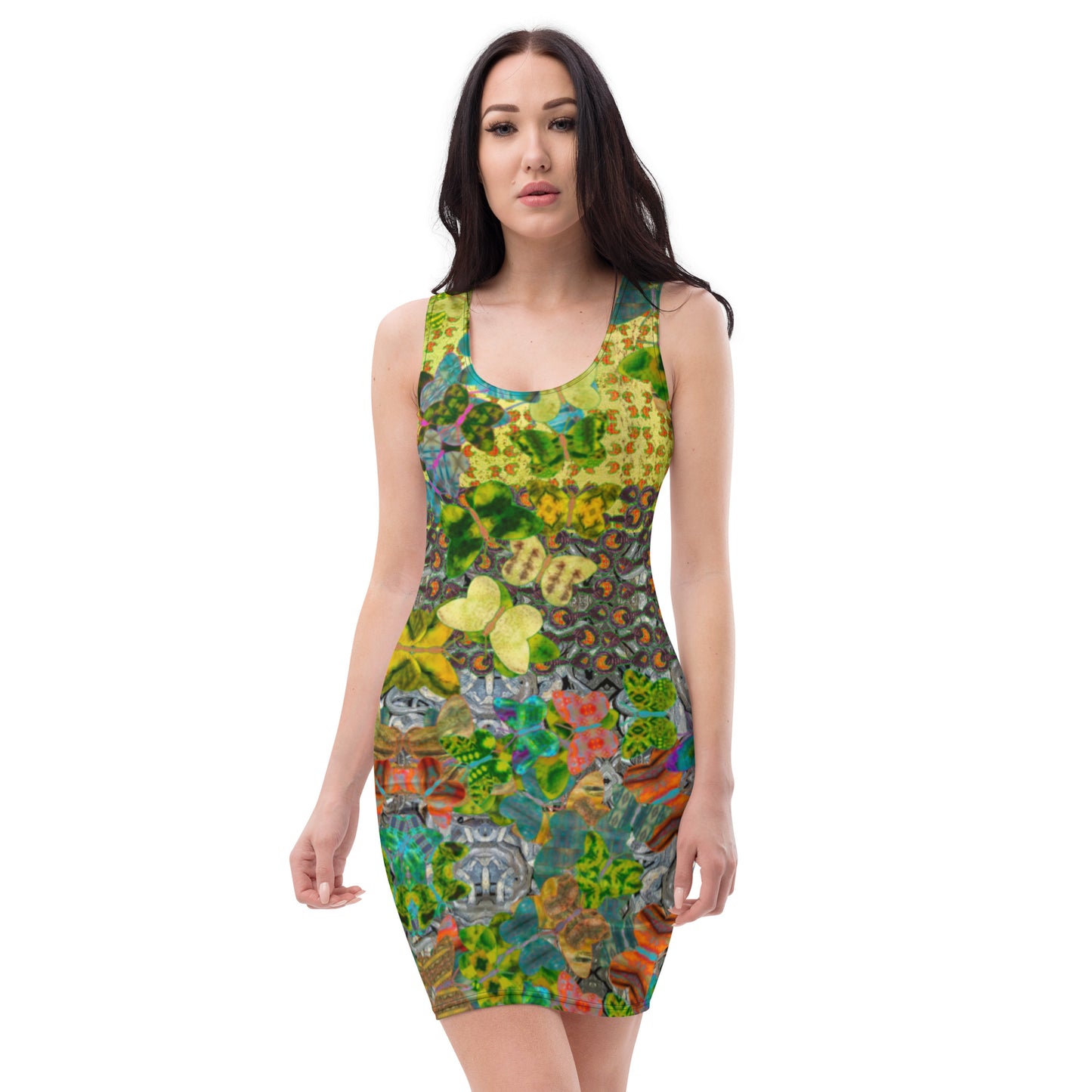 Fitted Sleeveless Dress (Her/They)(Butterfly Glade Shoal Solstice GNHV8.2) RJSTH@Fabric#2 RJSTHw2021 RJS