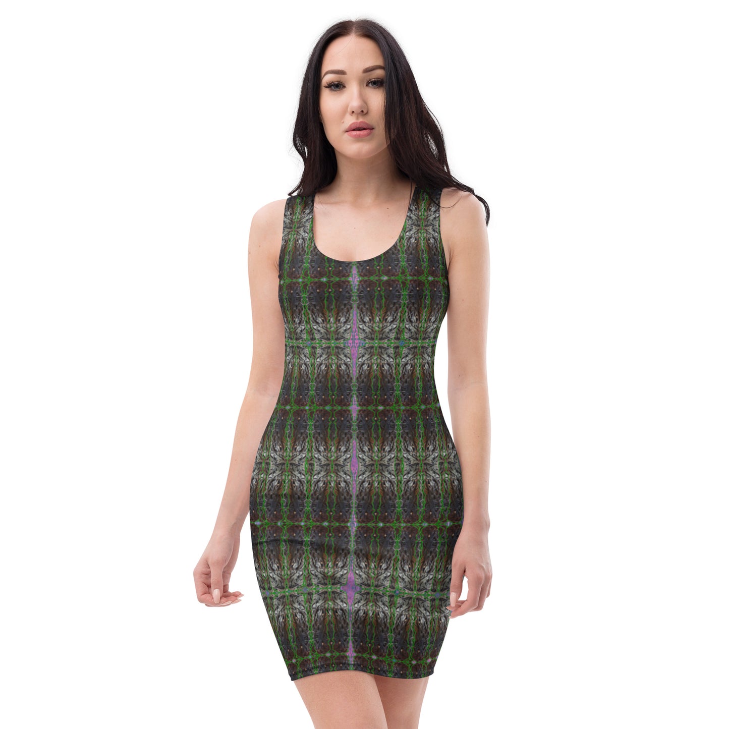 Fitted Sleeveless Bodycon Dress (Her/Muliebris)(Rind#4 Tree Link) RJSTH@Fabric#4 RJSTHW2021 RJS