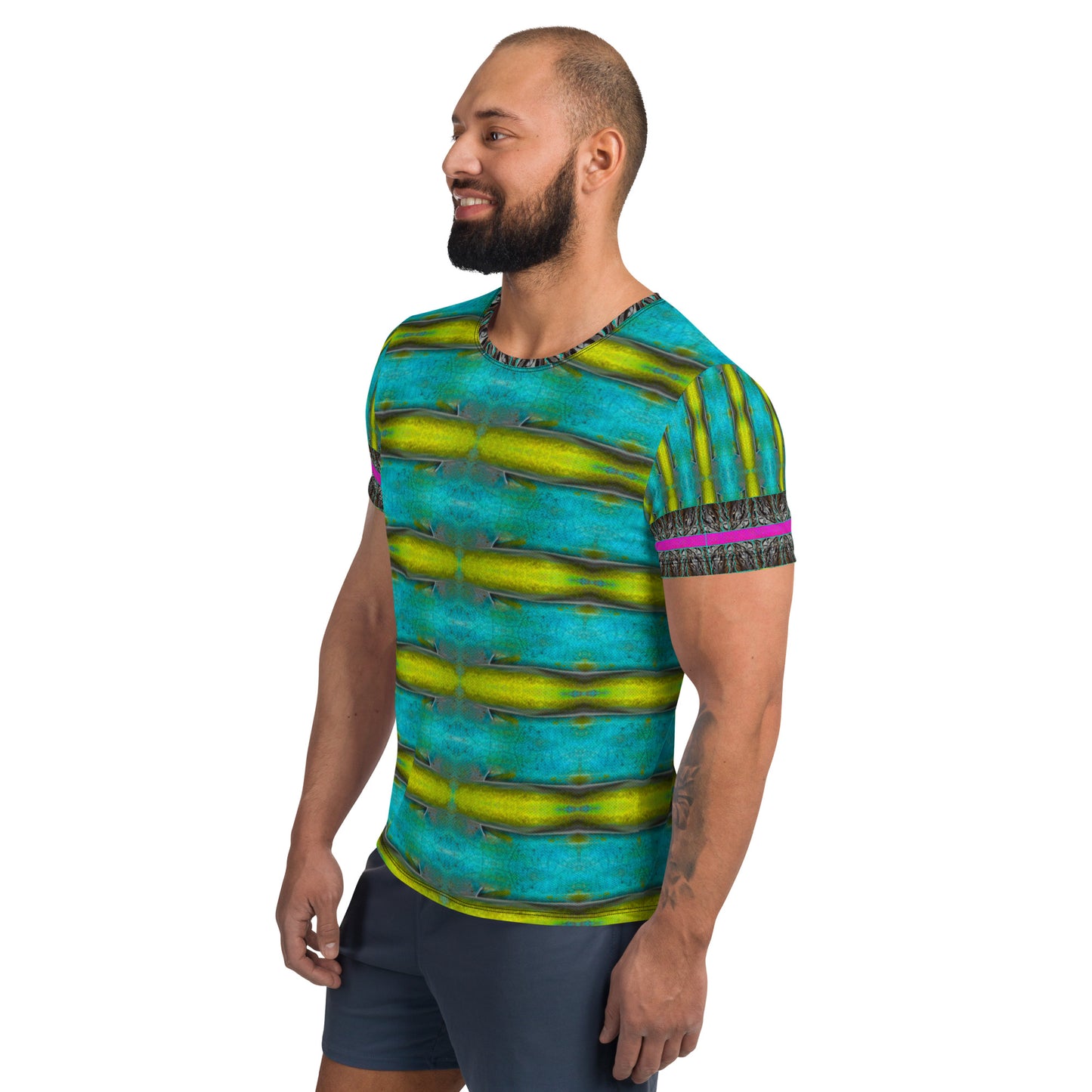 Athletic T-shirt (His/They)(Tree Link Stripe) RJSTH@Fabric#8 RJSTHS2021 RJS