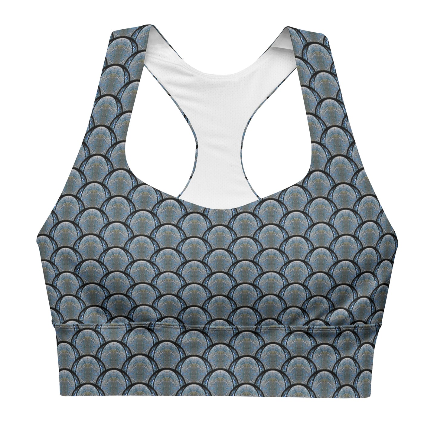 Longline Sports Bra (Her/Muliebris)(Opal Skies Cantus Primus "Lūminōsitās") RJSTHs2024 RJS