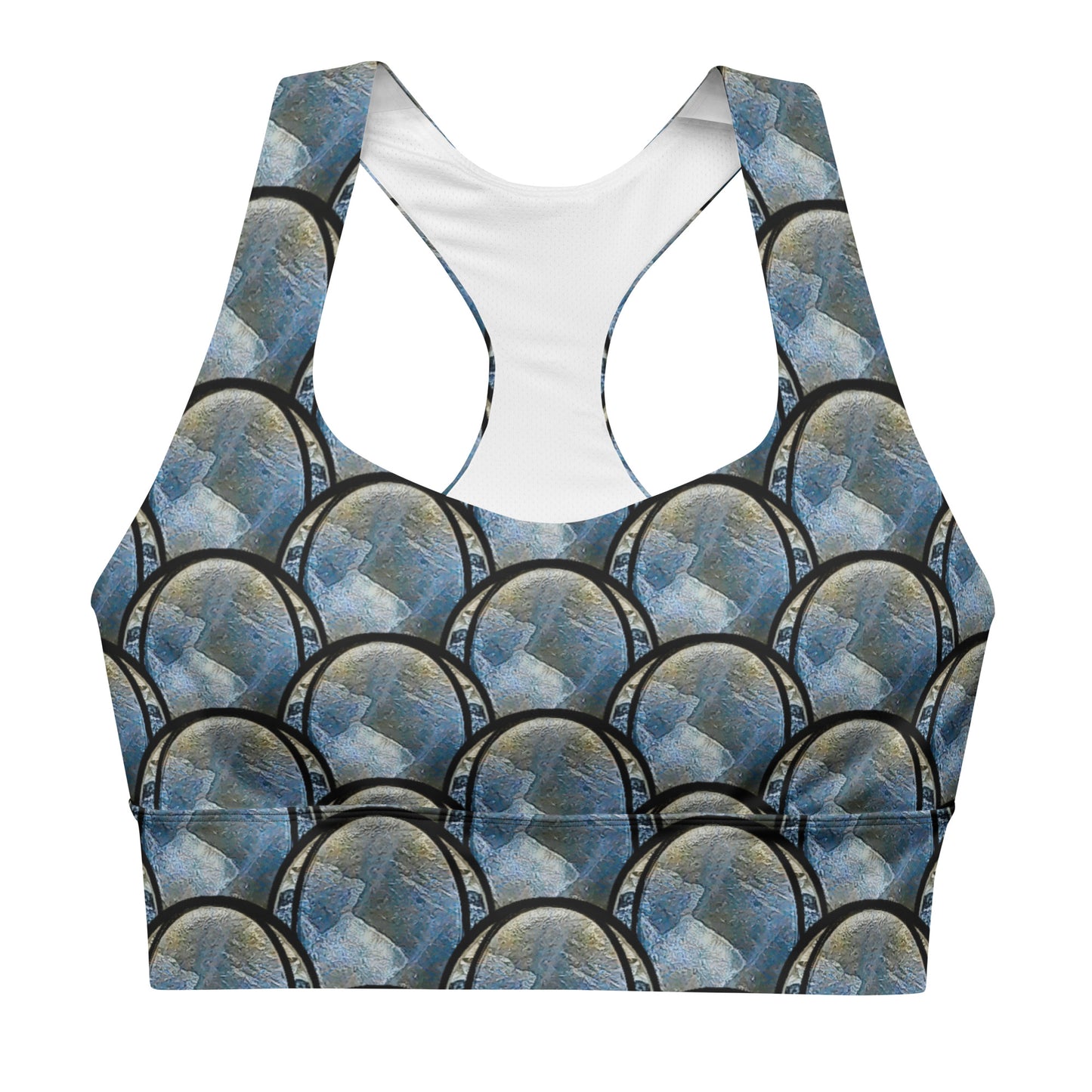 Longline Sports Bra (Her/Muliebris)(Opal Skies Cantus Primus "Lūminōsitās") RJSTHs2024 RJS