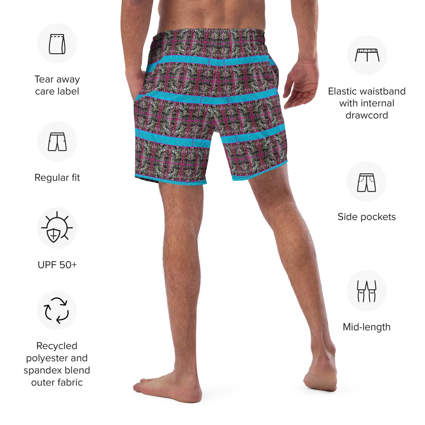 Swim Trunks (Virilis)(Tree Link Blue Logo Stripe) RJSTH@Fabric#11 RJSTHS2023 RJS