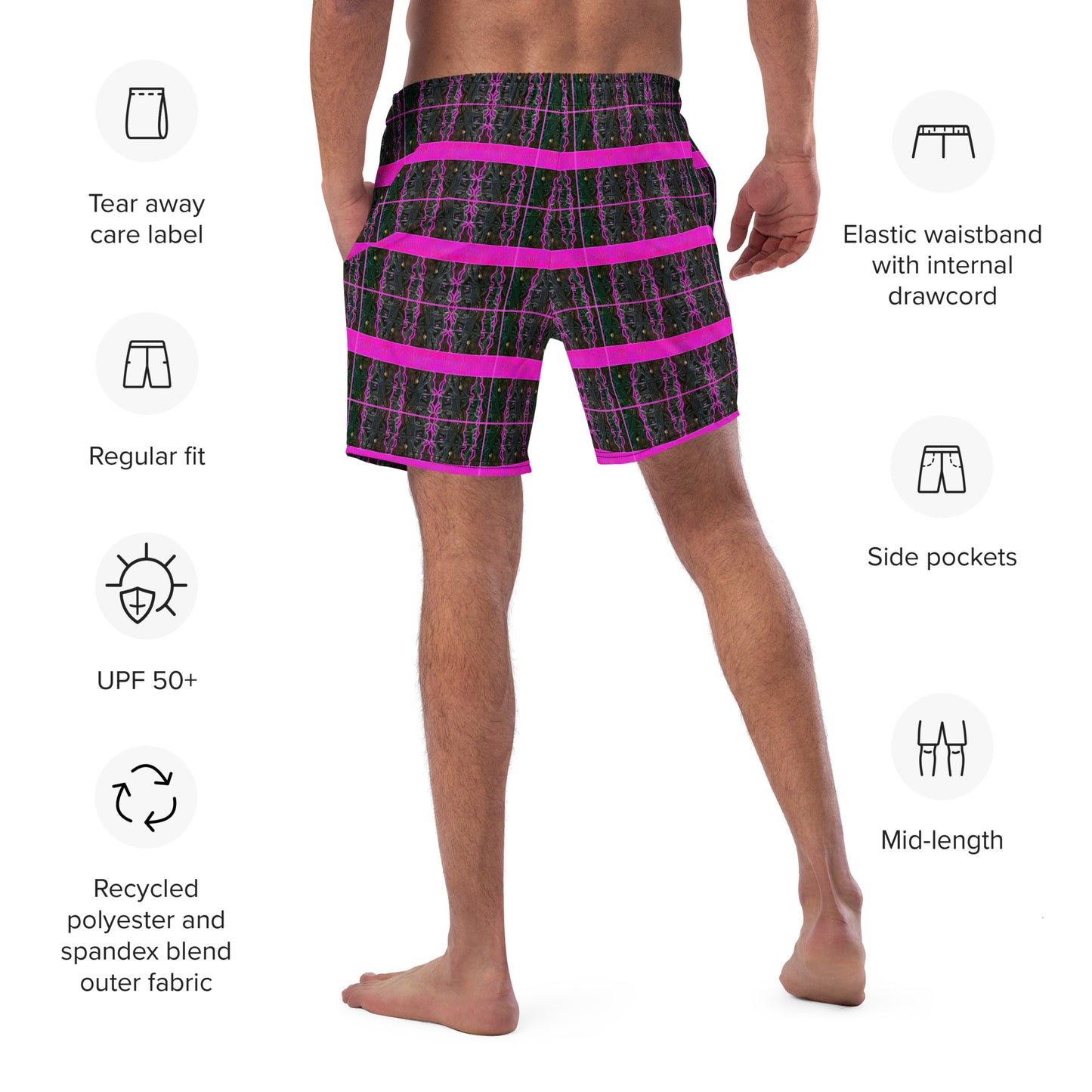 Swim Trunks (Virilis)(Tree Link Pink Logo Stripe) RJSTH@Fabric#9 RJSTHS2023 RJS