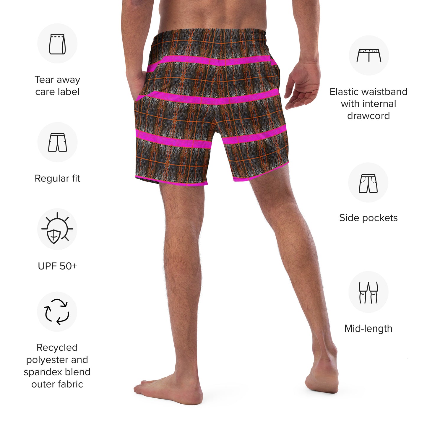 Swim Trunks (Virilis)(Tree Link Pink Logo Stripe) RJSTH@Fabric#7 RJSTHS2023 RJS