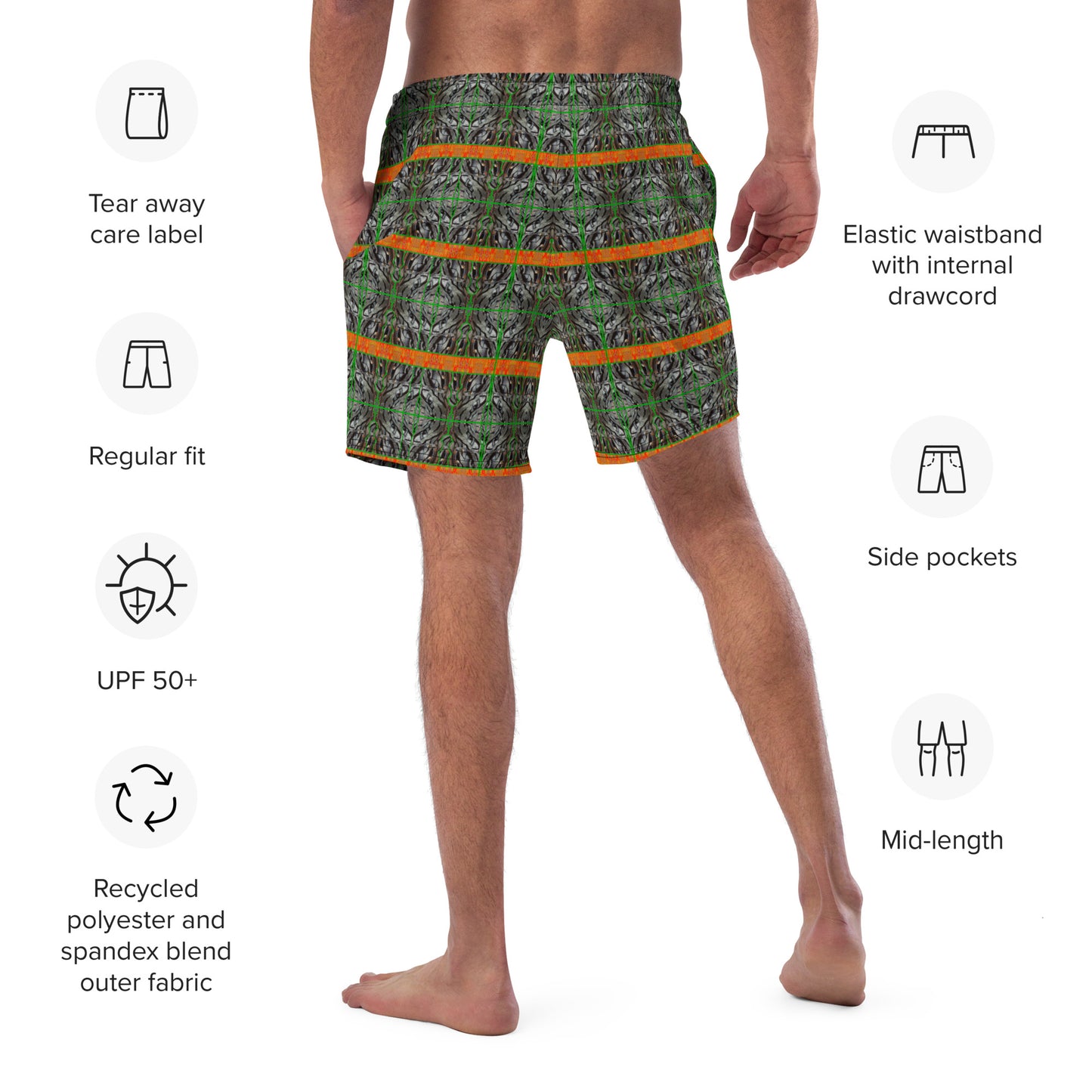 Swim Trunks (Virilis)(Tree Link Orange Logo Stripe) RJSTH@Fabric#3 RJSTHS2023 RJS