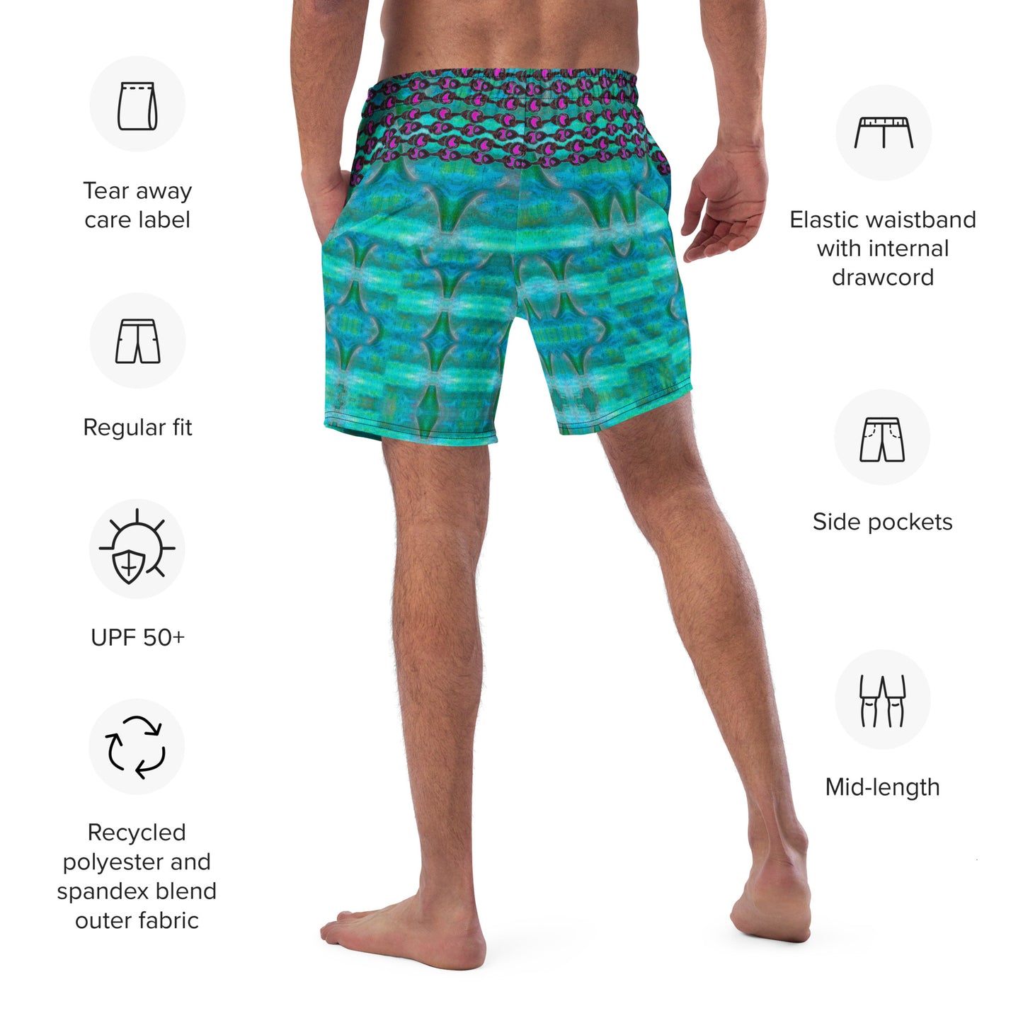 Swim Trunks (Virilis)(Grail Night Rose Pink Logo) RJSTH@Fabric#8 RJSTHS2023 RJS