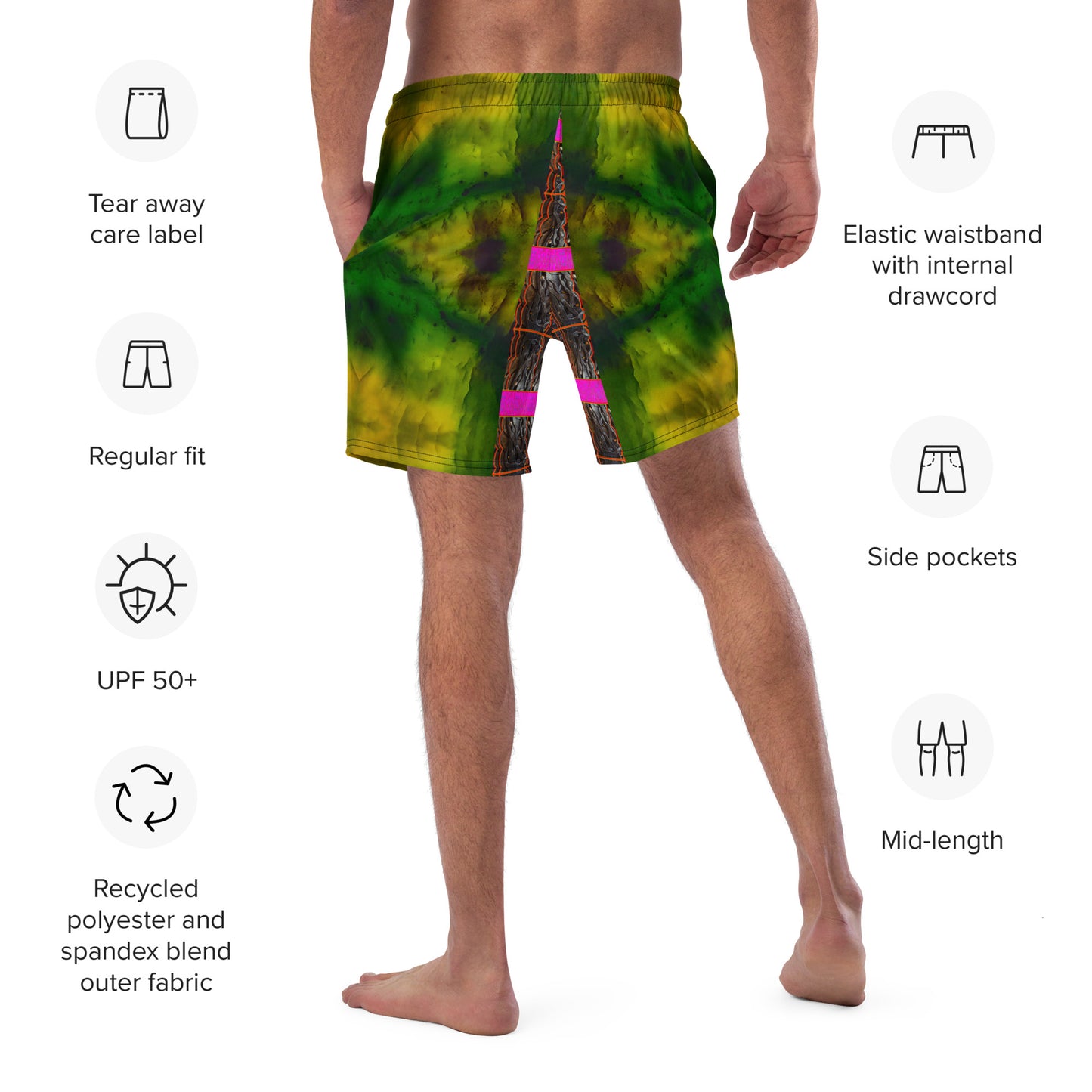 Swim Trunks (Virilis)(Tree Link Stripe Pink Logo) RJSTH@Fabric#7 RJSTHS2023 RJS