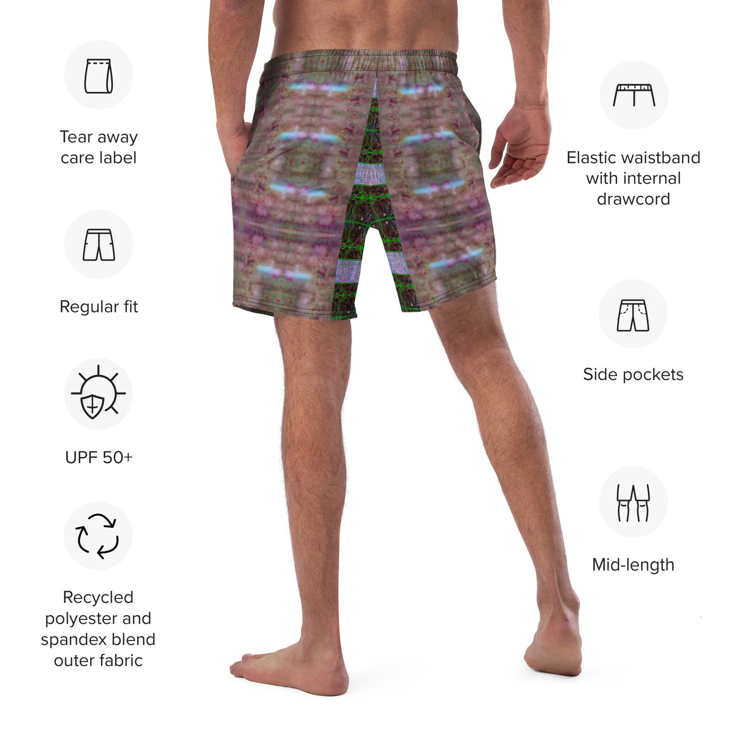 Swim Trunks (Virilis)(Tree Link Stripe Pink Logo) RJSTH@Fabric#4 RJSTHS2023 RJS