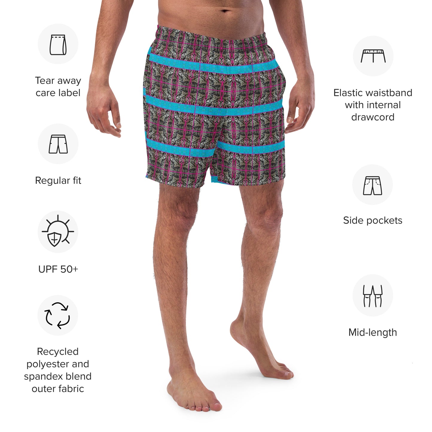 Swim Trunks (Virilis)(Tree Link Blue Logo Stripe) RJSTH@Fabric#11 RJSTHS2023 RJS