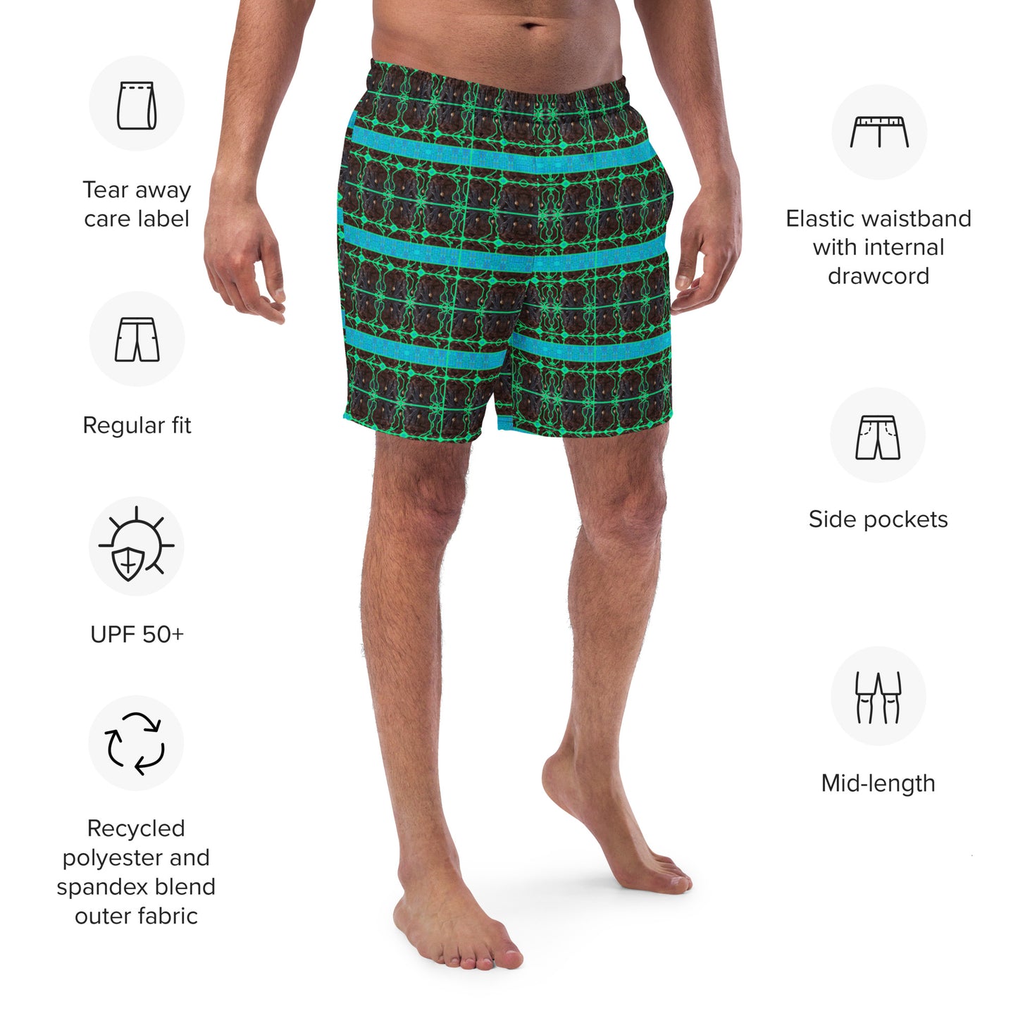 Swim Trunks (Virilis)(Tree Link Blue Logo Stripe) RJSTH@Fabric#10 RJSTHS2023 RJS