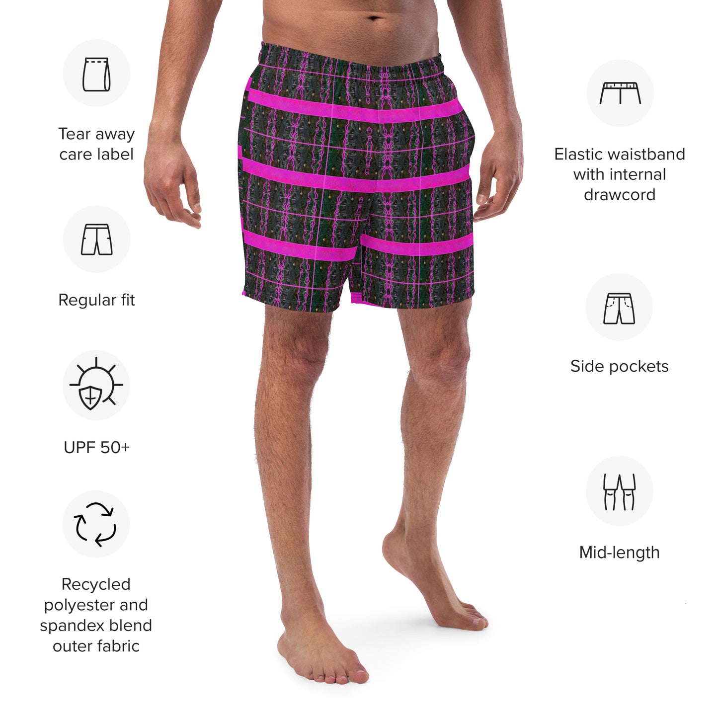 Swim Trunks (Virilis)(Tree Link Pink Logo Stripe) RJSTH@Fabric#9 RJSTHS2023 RJS