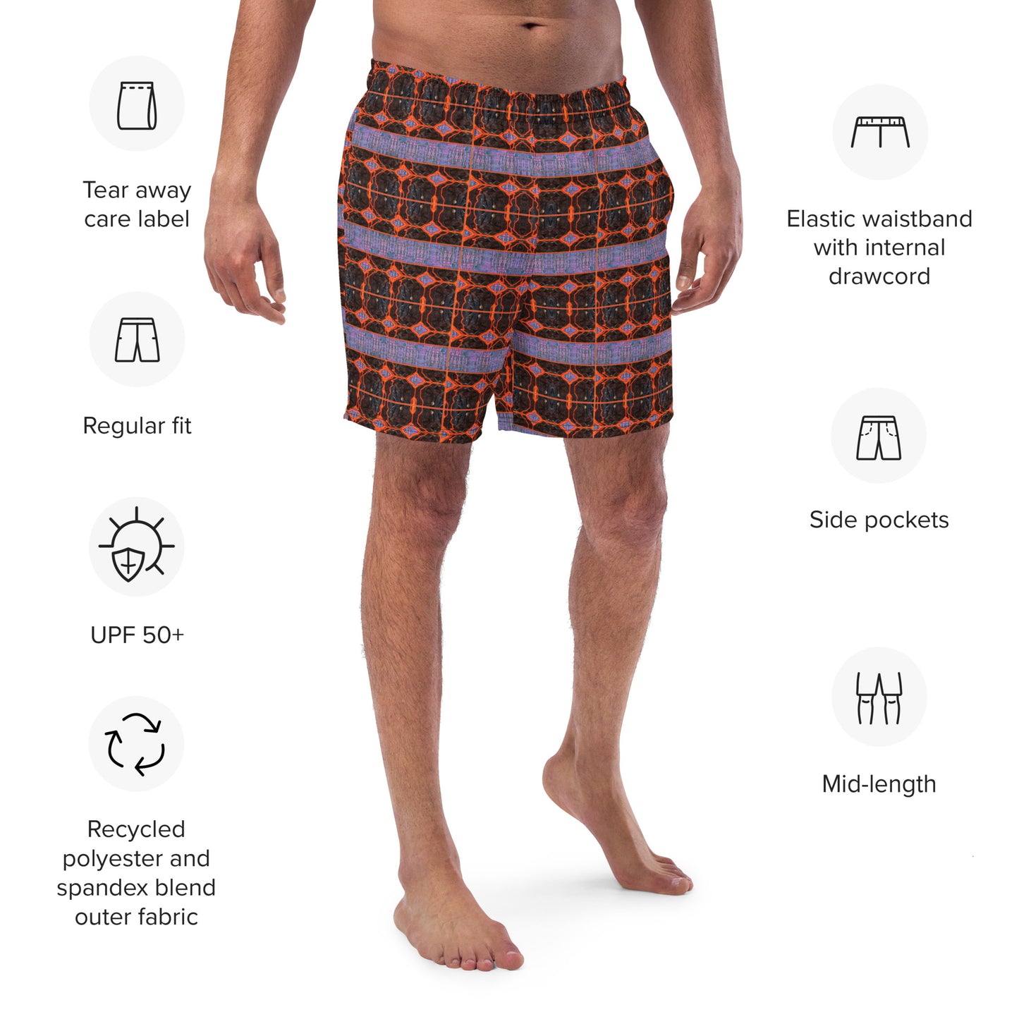 Swim Trunks (Virilis)(Tree Link Purple Logo Stripe) RJSTH@Fabric#6 RJSTHS2023 RJS