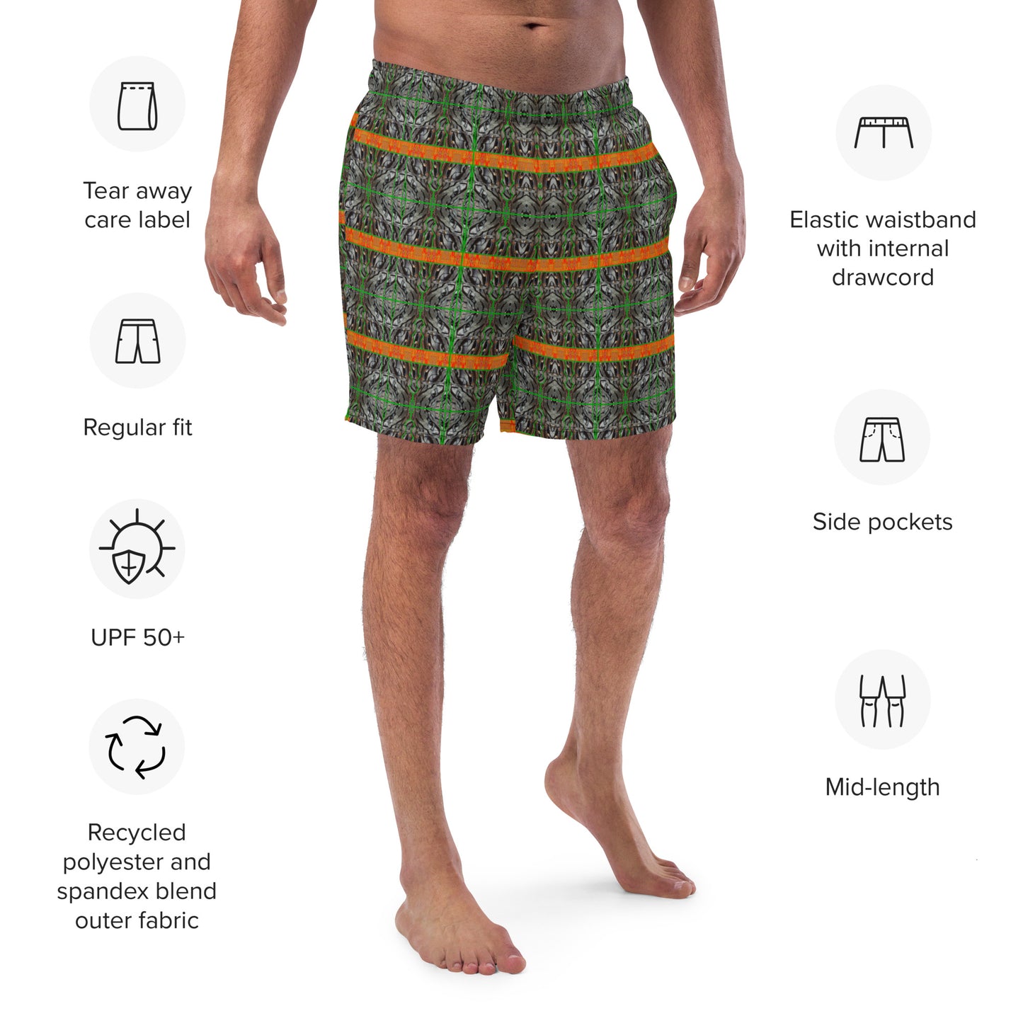 Swim Trunks (Virilis)(Tree Link Orange Logo Stripe) RJSTH@Fabric#3 RJSTHS2023 RJS