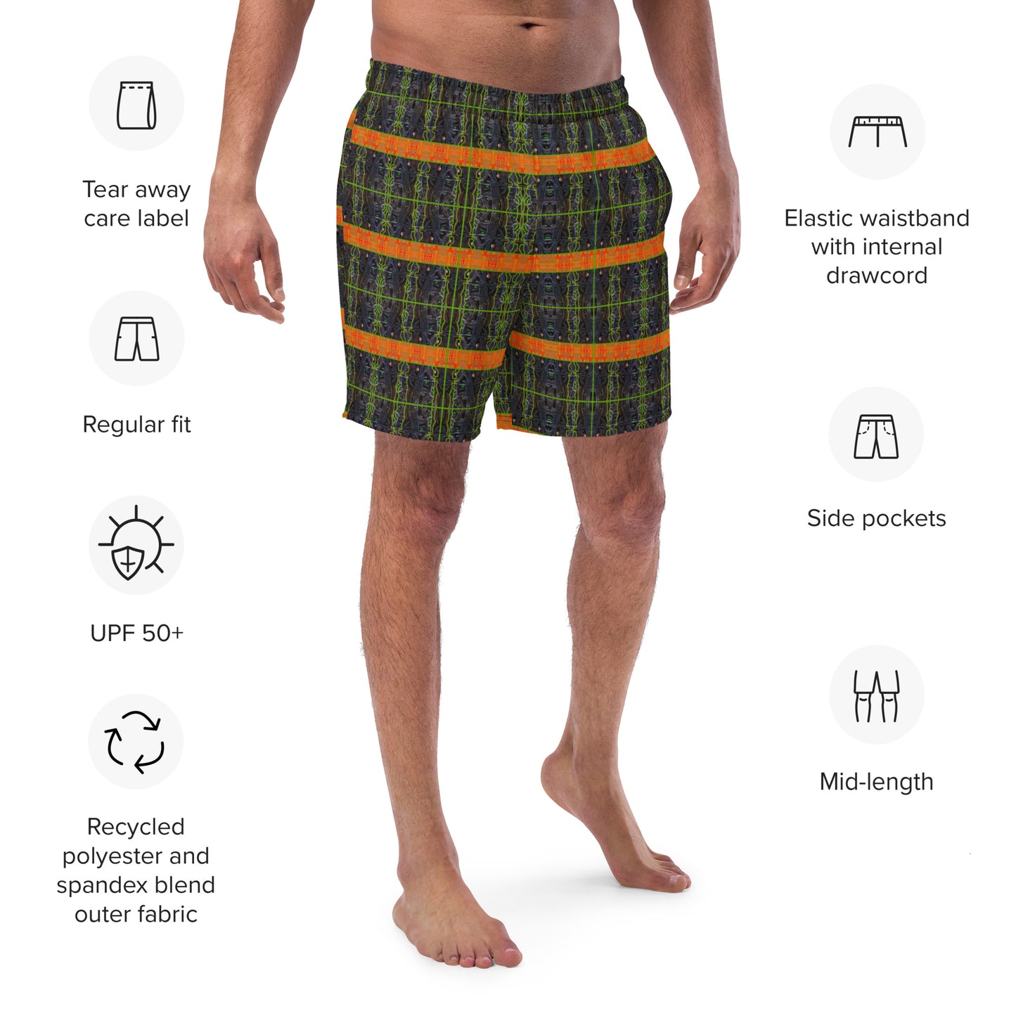 Swim Trunks (Virilis)(Tree Link Orange Logo Stripe) RJSTH@Fabric#1 RJSTHS2023 RJS