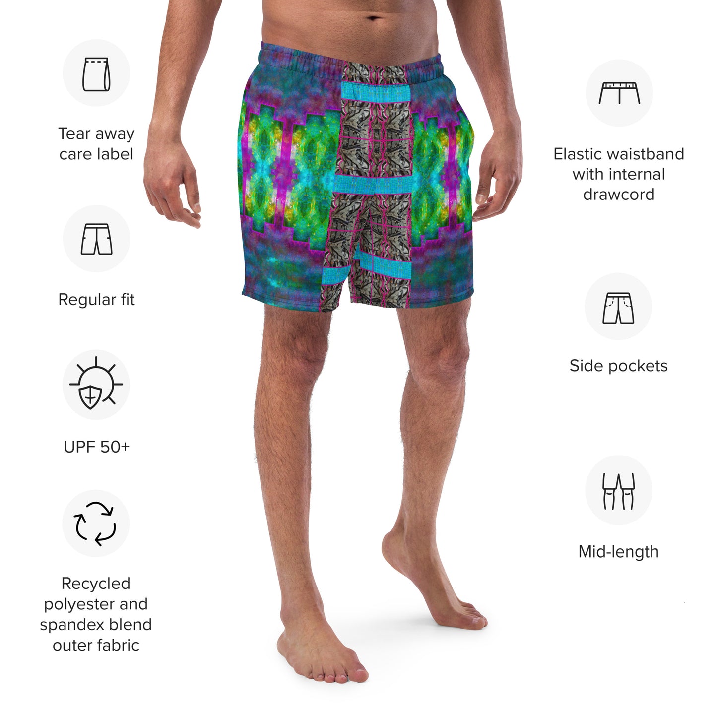 Swim Trunks (Virilis)(Tree Link Stripe Blue Logo) RJSTH@Fabric#11 RJSTHS2023 RJS