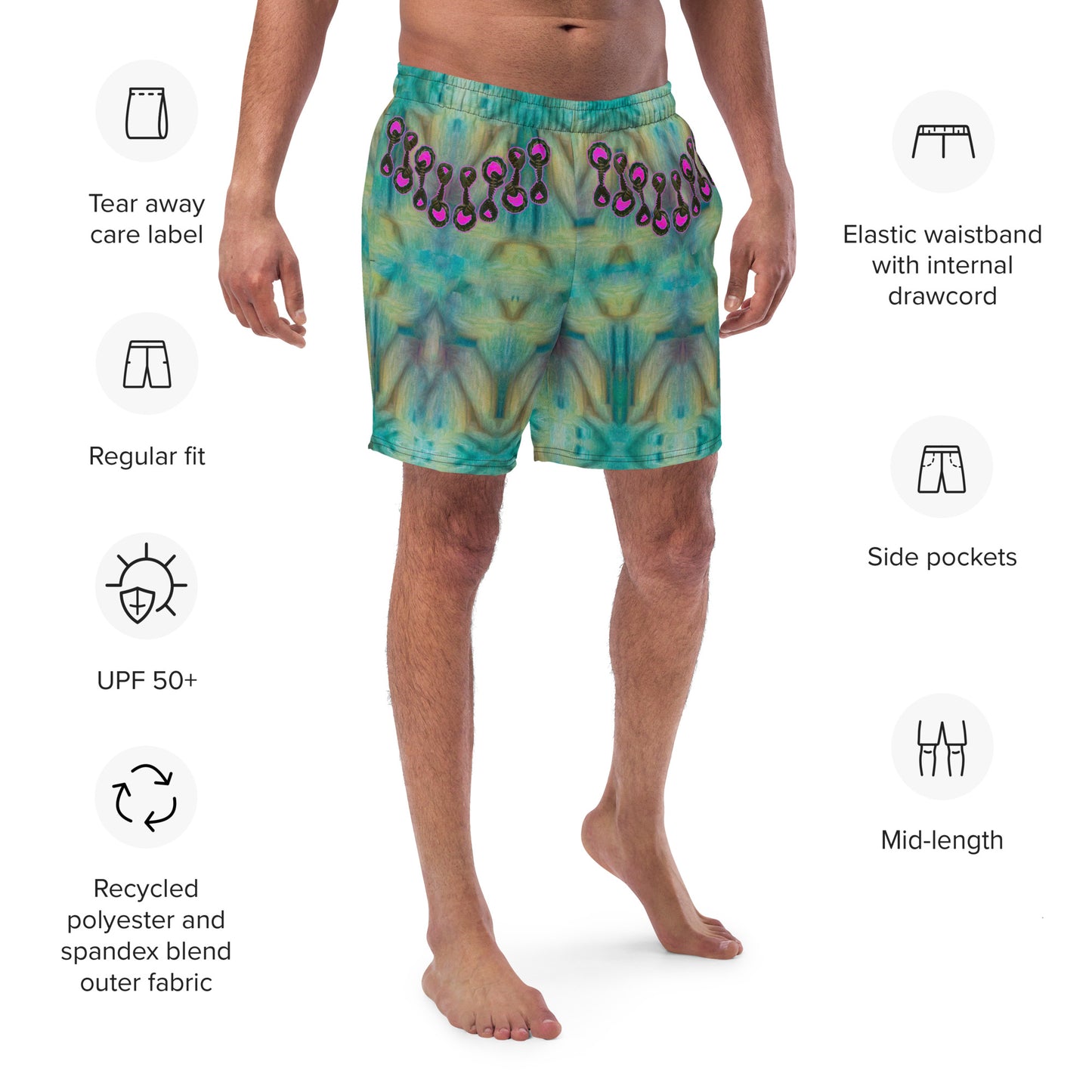 Swim Trunks (Virilis)(Grail Night Rose Pink Logo) RJSTH@Fabric#9 RJSTHS2023 RJS