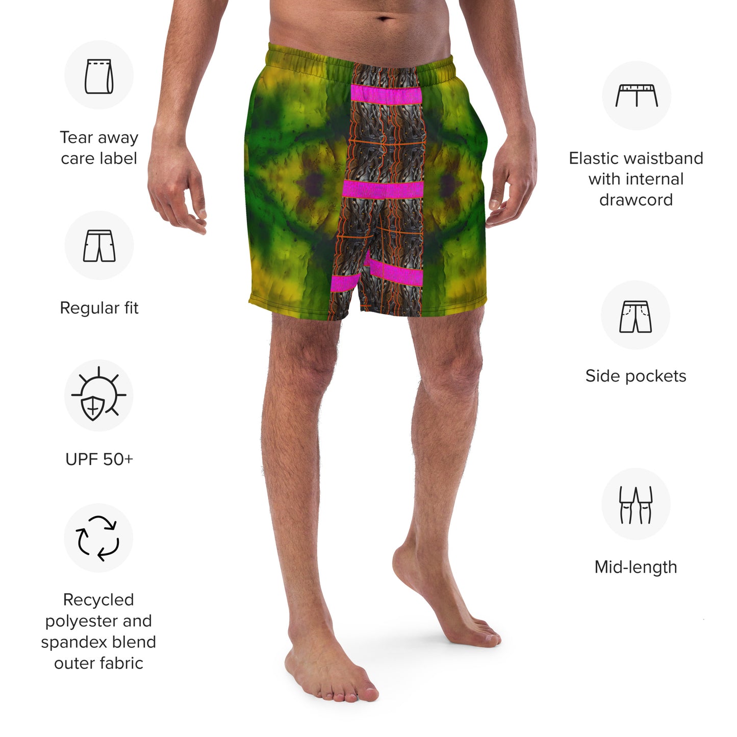 Swim Trunks (Virilis)(Tree Link Stripe Pink Logo) RJSTH@Fabric#7 RJSTHS2023 RJS