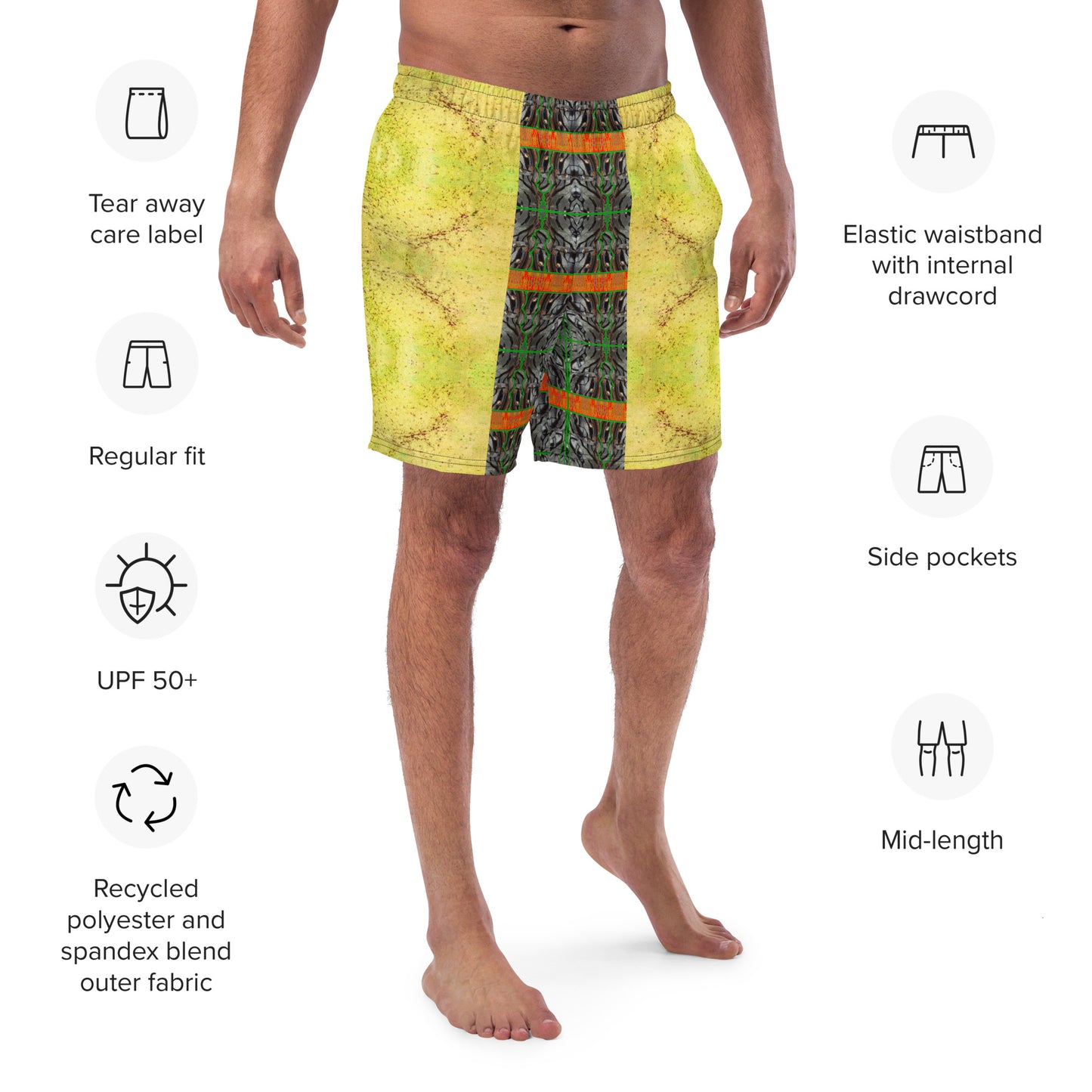 Swim Trunks (Virilis)(Tree Link Stripe Orange Logo) RJSTH@Fabric#2 RJSTHS2023 RJS