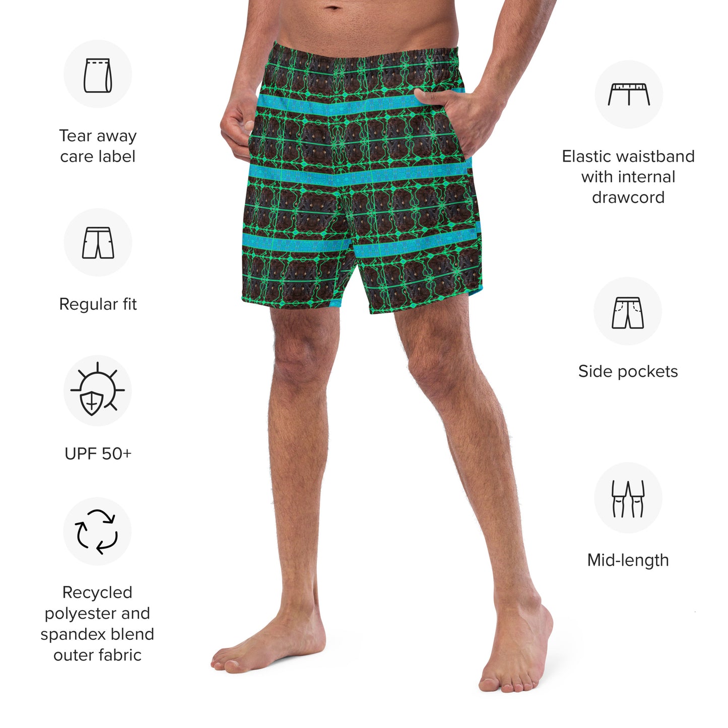 Swim Trunks (Virilis)(Tree Link Blue Logo Stripe) RJSTH@Fabric#10 RJSTHS2023 RJS