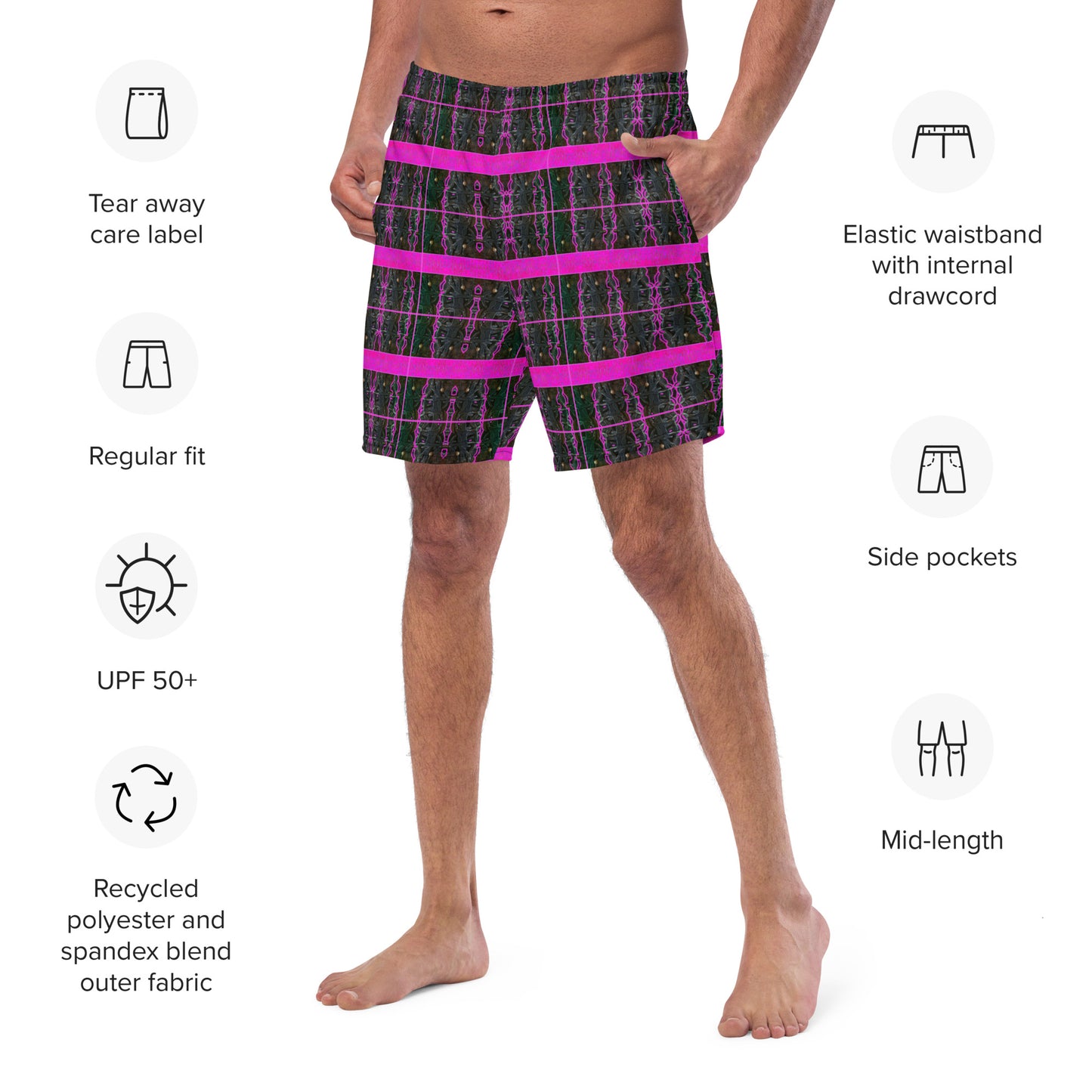 Swim Trunks (Virilis)(Tree Link Pink Logo Stripe) RJSTH@Fabric#9 RJSTHS2023 RJS