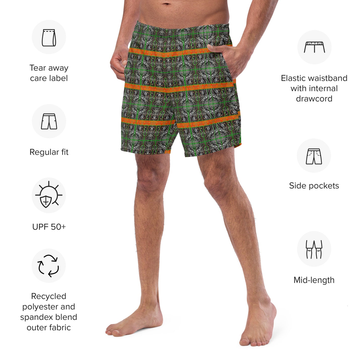 Swim Trunks (Virilis)(Tree Link Orange Logo Stripe) RJSTH@Fabric#3 RJSTHS2023 RJS