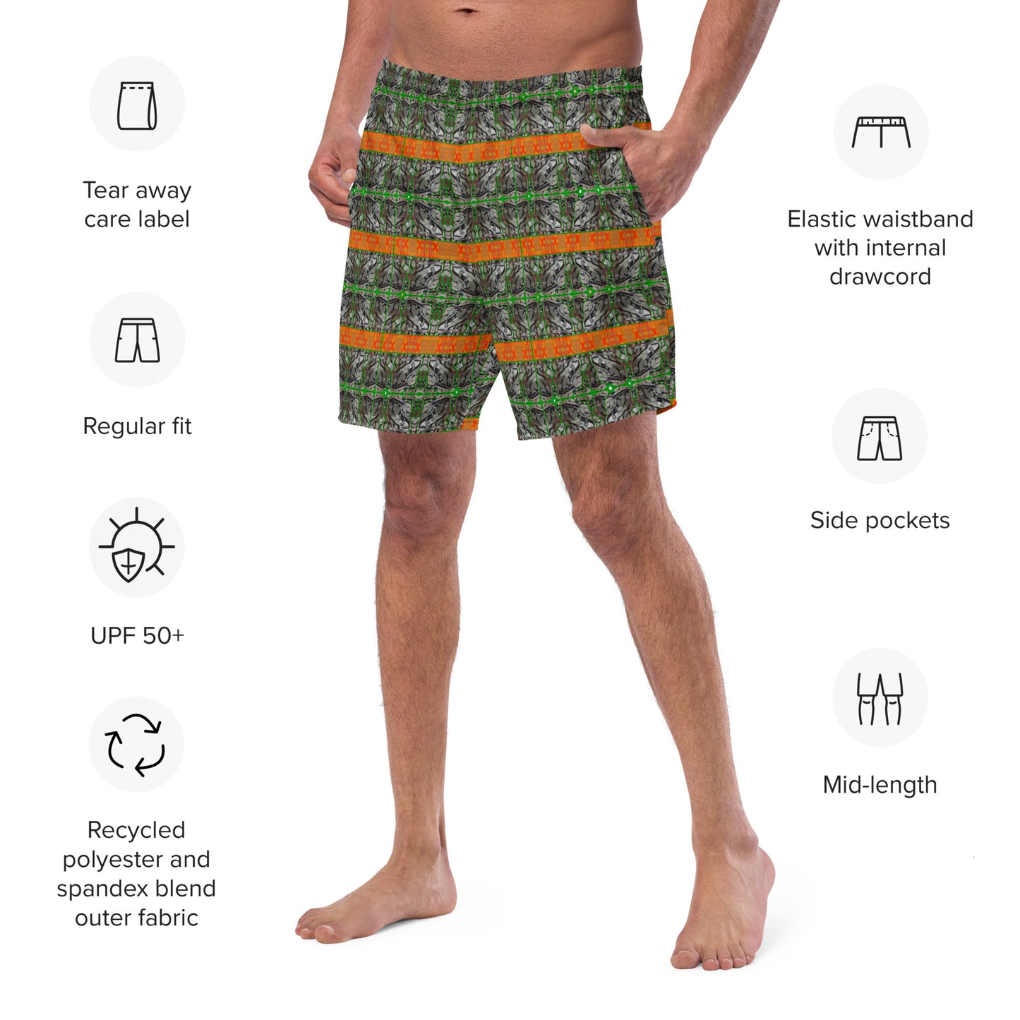 Swim Trunks (Virilis)(Tree Link Orange Logo Stripe) RJSTH@Fabric#2 RJSTHS2023 RJS