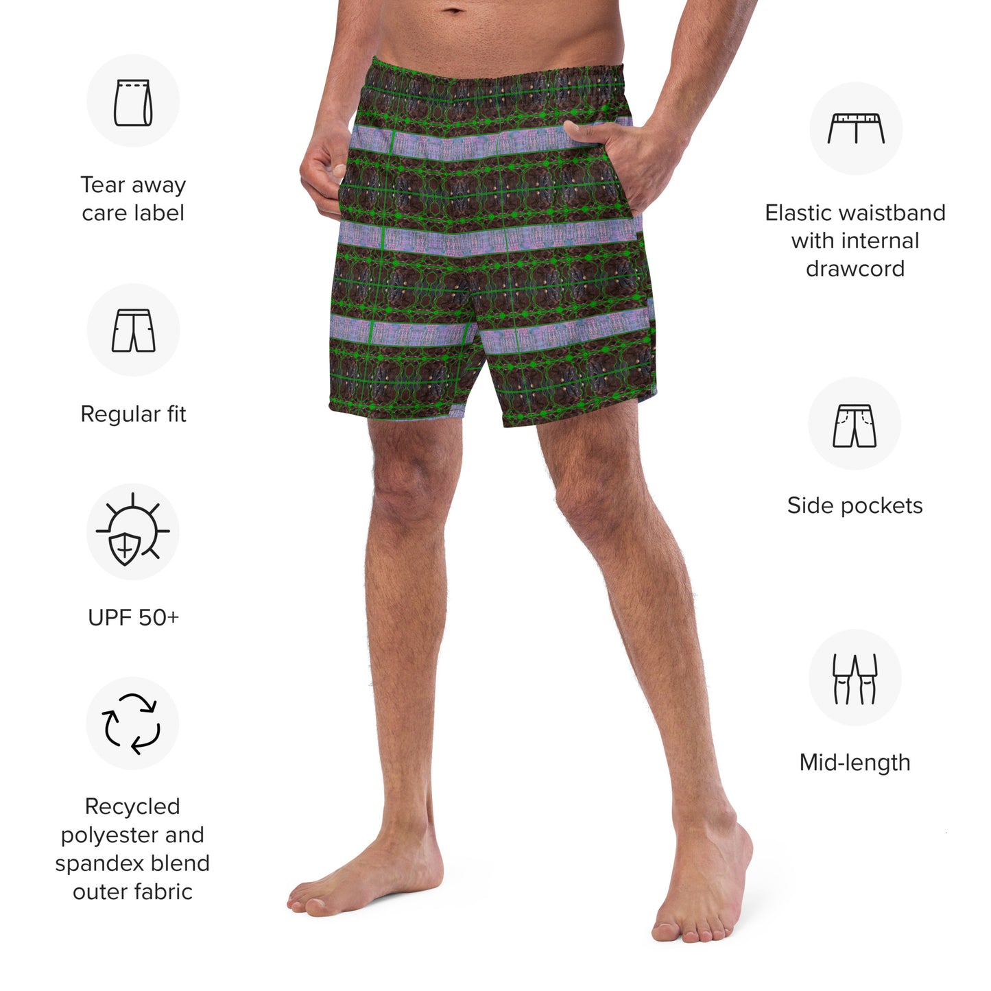 Swim Trunks (Virilis)(Tree Link Purple Logo Stripe) RJSTH@Fabric#4 RJSTHS2023 RJS