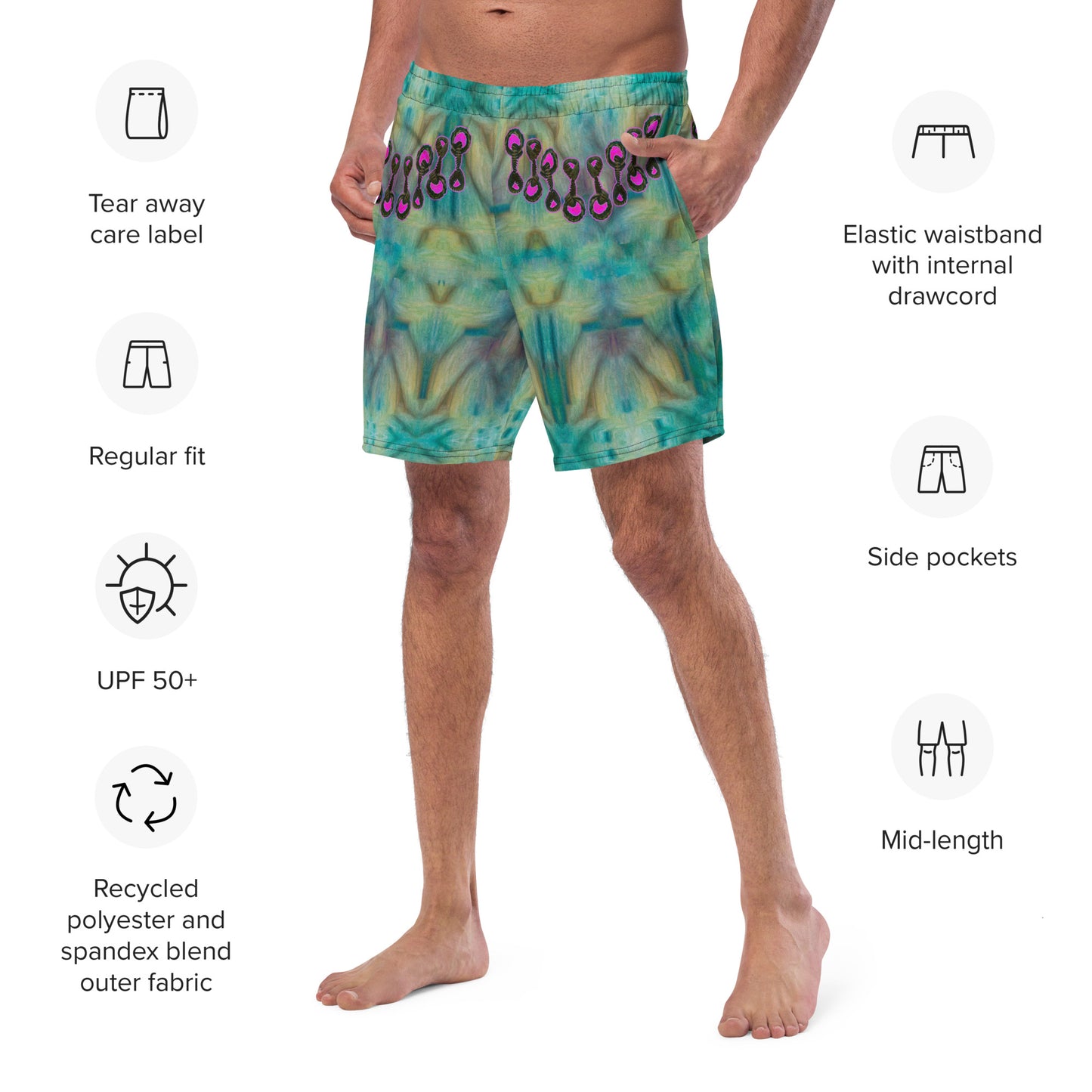 Swim Trunks (Virilis)(Grail Night Rose Pink Logo) RJSTH@Fabric#9 RJSTHS2023 RJS