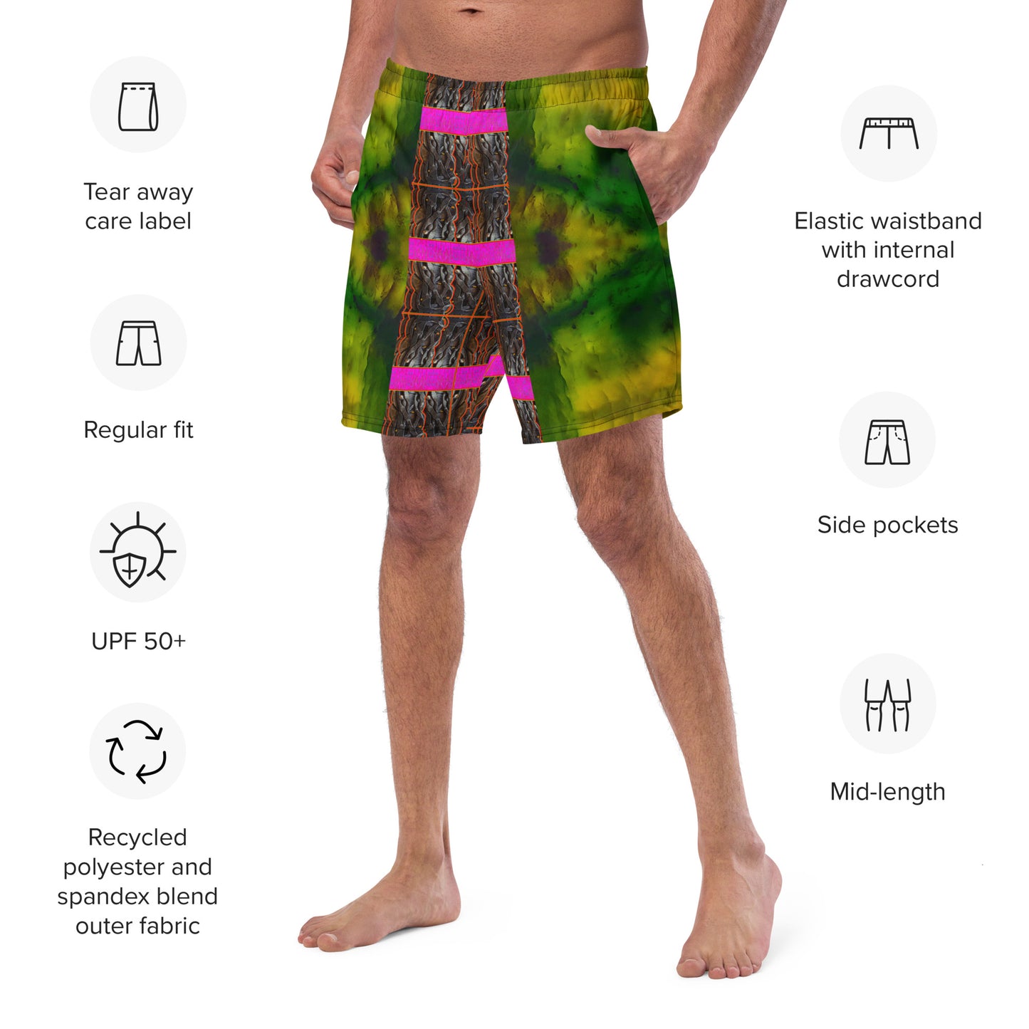 Swim Trunks (Virilis)(Tree Link Stripe Pink Logo) RJSTH@Fabric#7 RJSTHS2023 RJS