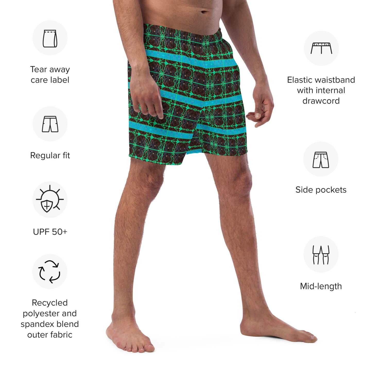 Swim Trunks (Virilis)(Tree Link Blue Logo Stripe) RJSTH@Fabric#10 RJSTHS2023 RJS