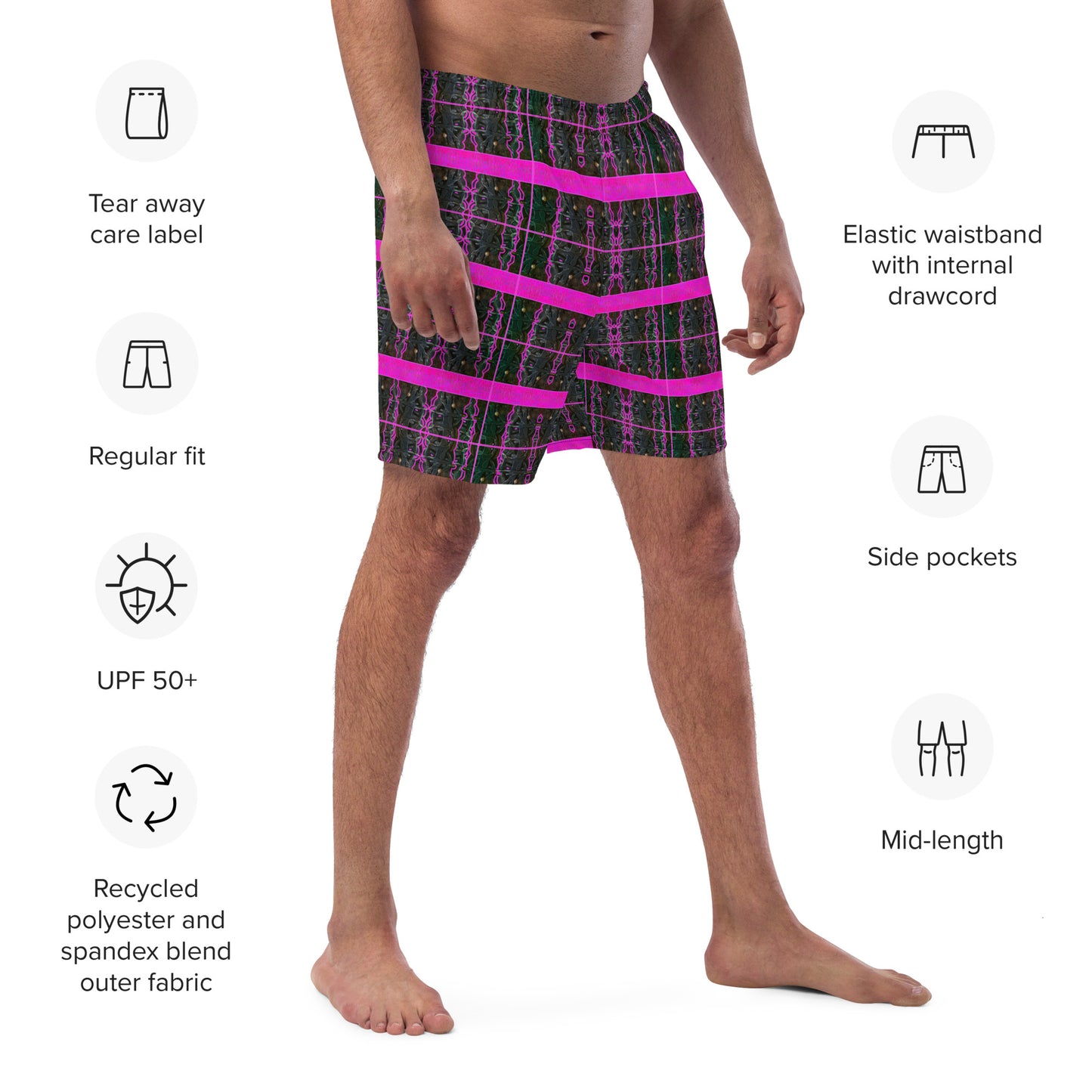 Swim Trunks (Virilis)(Tree Link Pink Logo Stripe) RJSTH@Fabric#9 RJSTHS2023 RJS