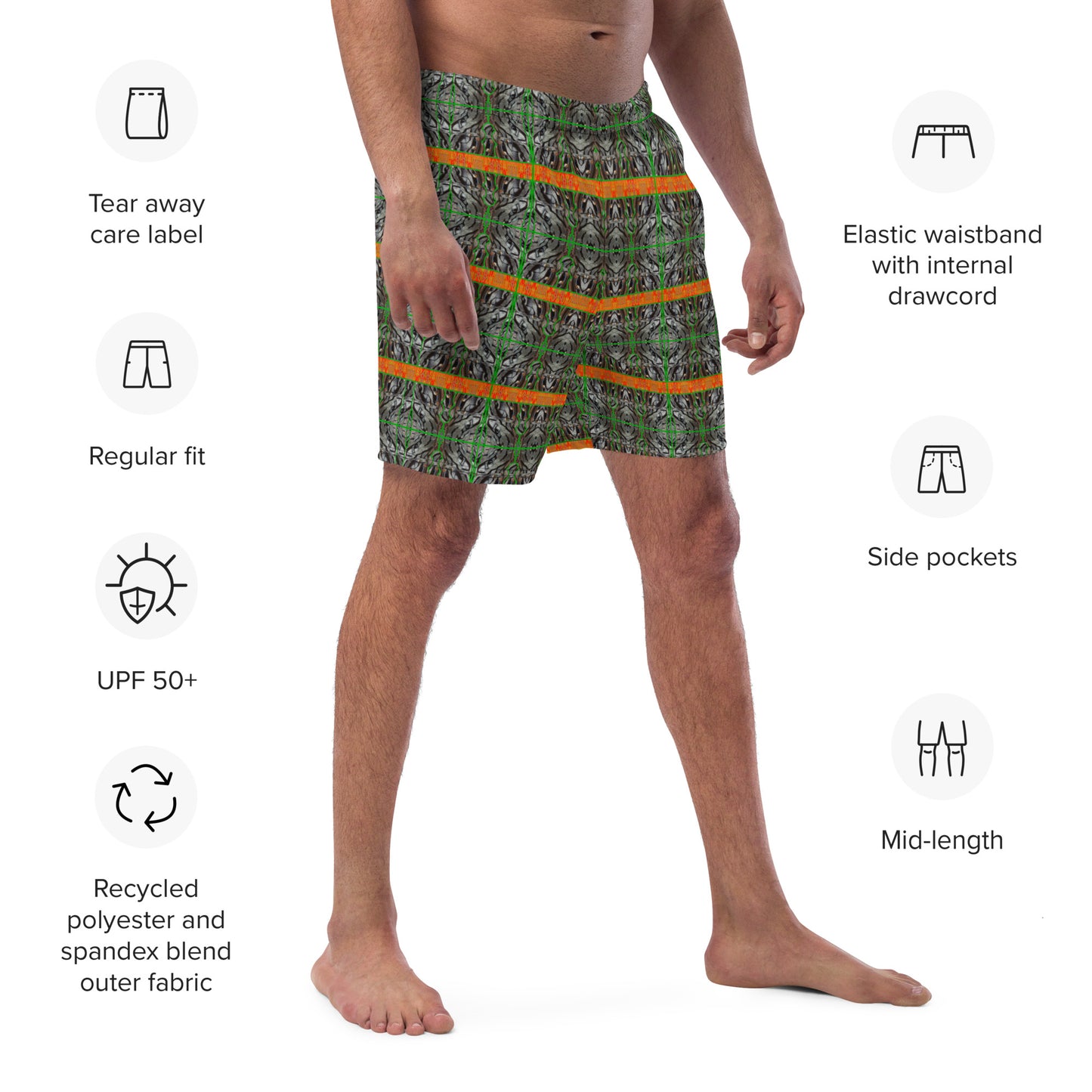 Swim Trunks (Virilis)(Tree Link Orange Logo Stripe) RJSTH@Fabric#3 RJSTHS2023 RJS