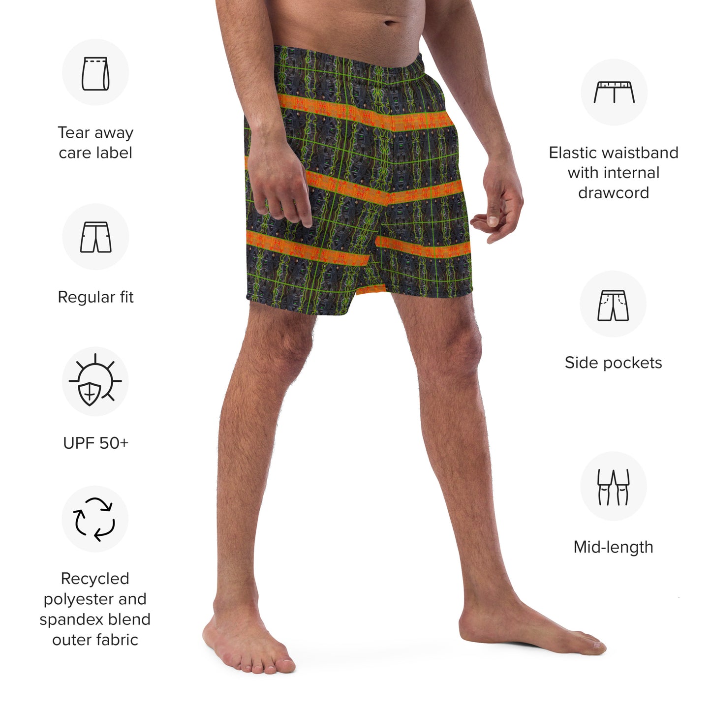 Swim Trunks (Virilis)(Tree Link Orange Logo Stripe) RJSTH@Fabric#1 RJSTHS2023 RJS