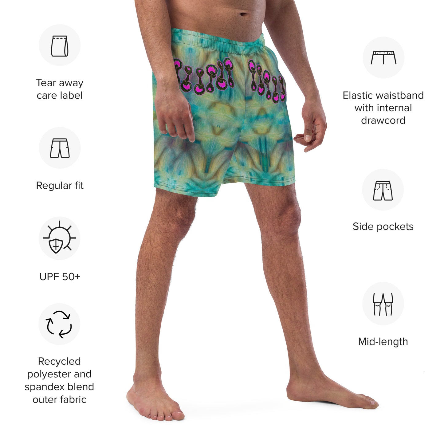 Swim Trunks (Virilis)(Grail Night Rose Pink Logo) RJSTH@Fabric#9 RJSTHS2023 RJS