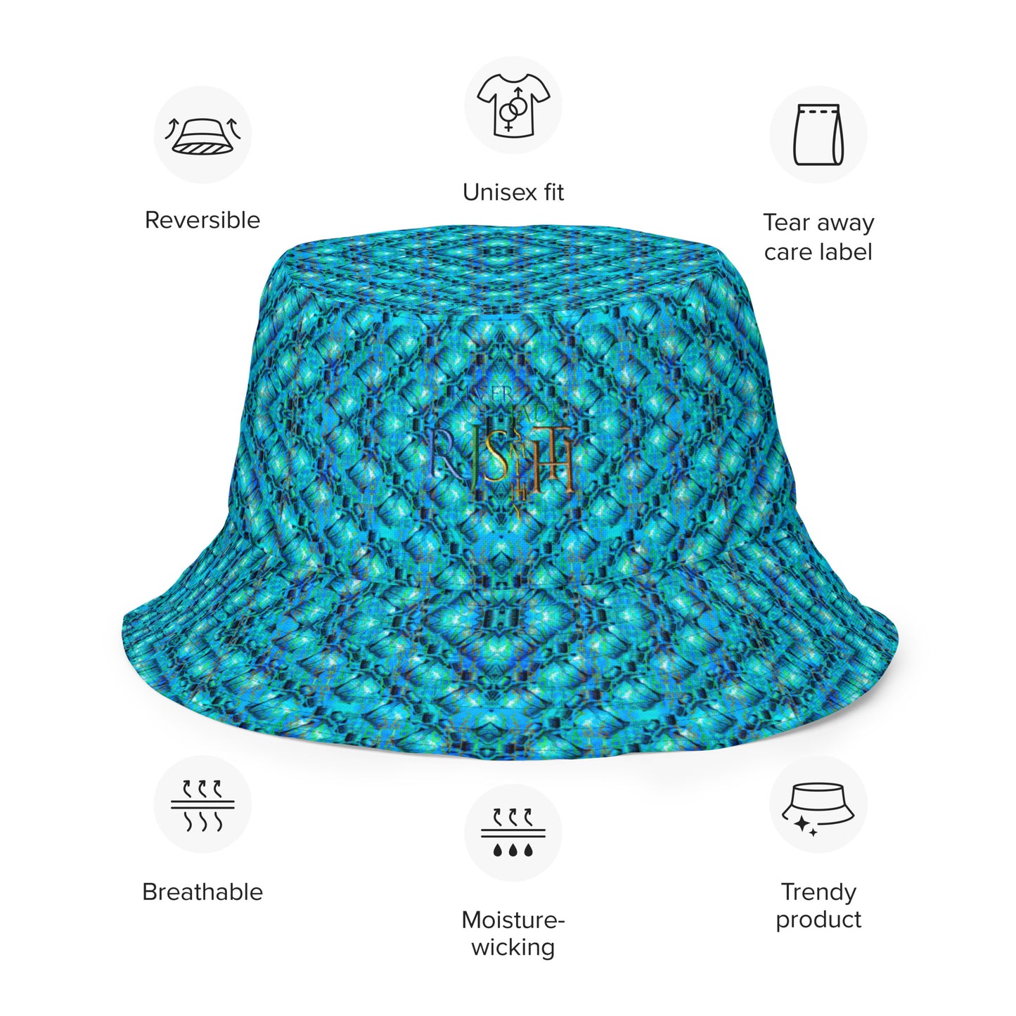 Bucket Hat (Sugar Stick Twirl (Elder Gift) Blue Logo) RJSTHs2024 RJS