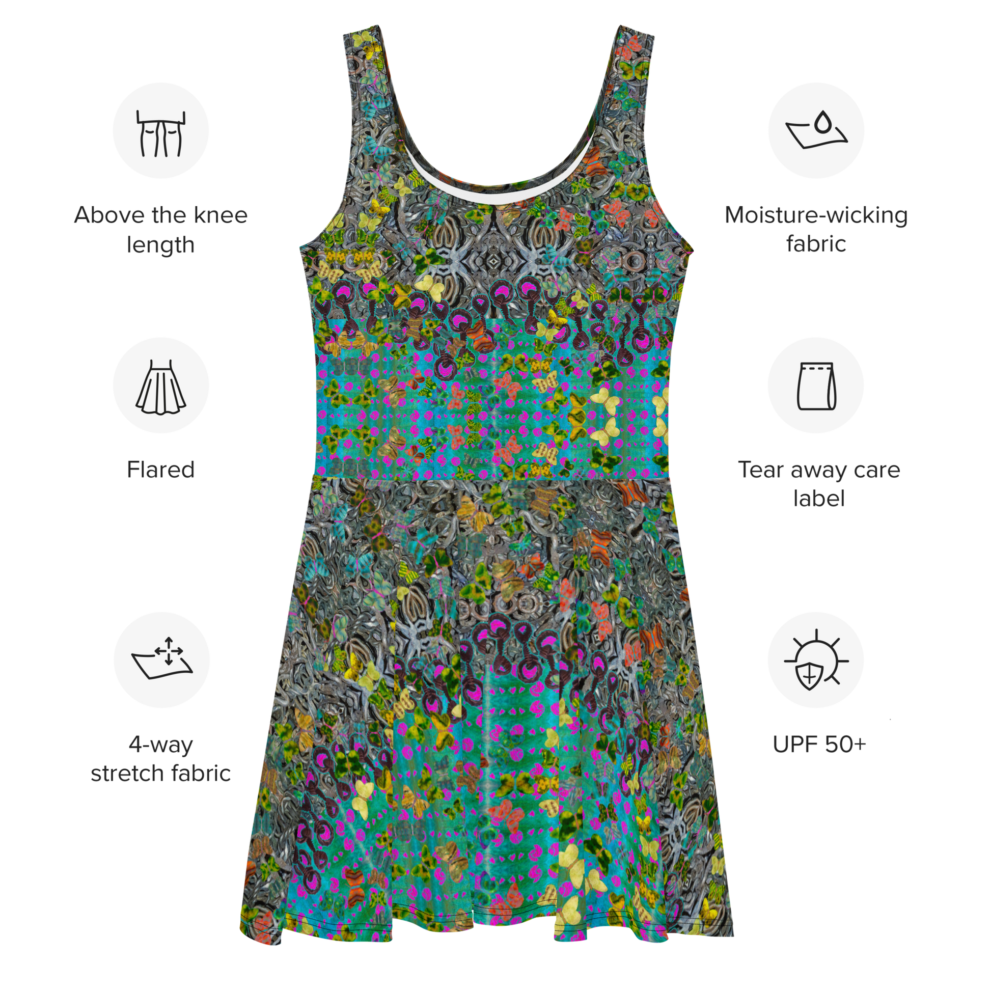 Women's Fitted Skater Dress - Artist Print | Sustainable Fashion RJSTH S Women's Fitted Skater Dress - Artist Print | Sustainable Fashion RJSTH S