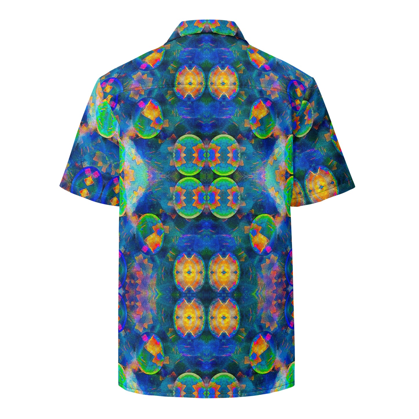 Button-Down Short Sleeve Shirt (Unisex)(Opal Skies Cantus Primus) RJSTHW2025 RJS