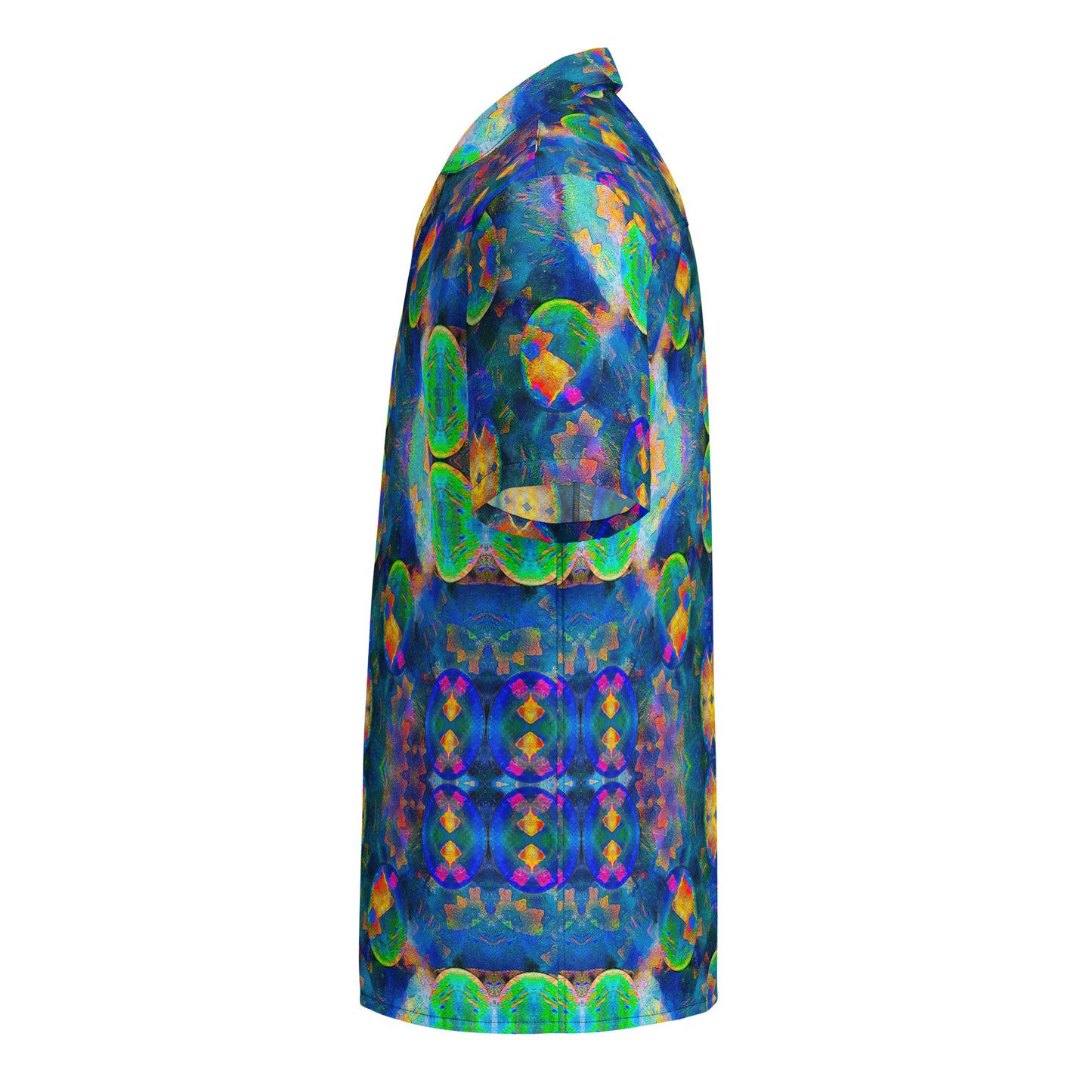 Button-Down Short Sleeve Shirt (Unisex)(Opal Skies Cantus Primus) RJSTHW2025 RJS