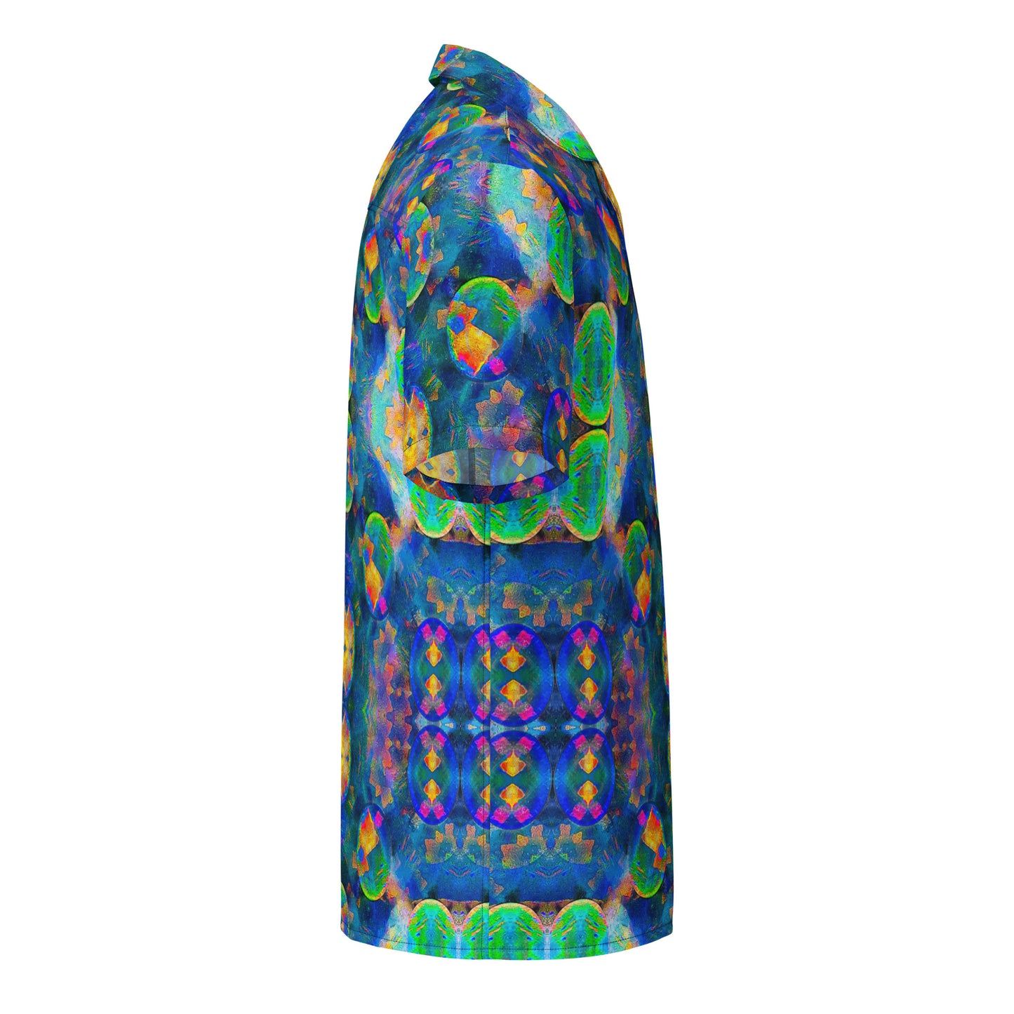 Button-Down Short Sleeve Shirt (Unisex)(Opal Skies Cantus Primus) RJSTHW2025 RJS