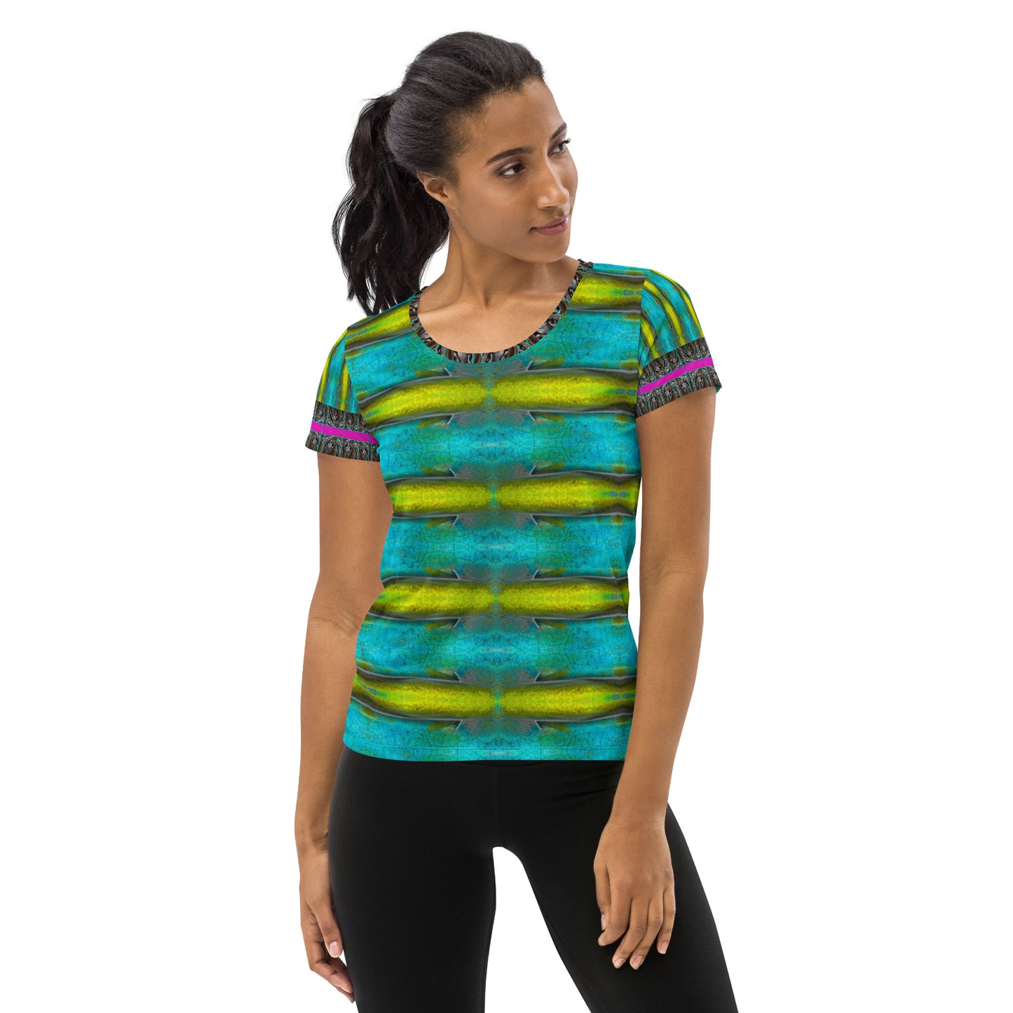 Athletic T-Shirt (Her/They)(Tree Link Stripe) RJSTH@Fabric#8 RJSTHS2021 RJS