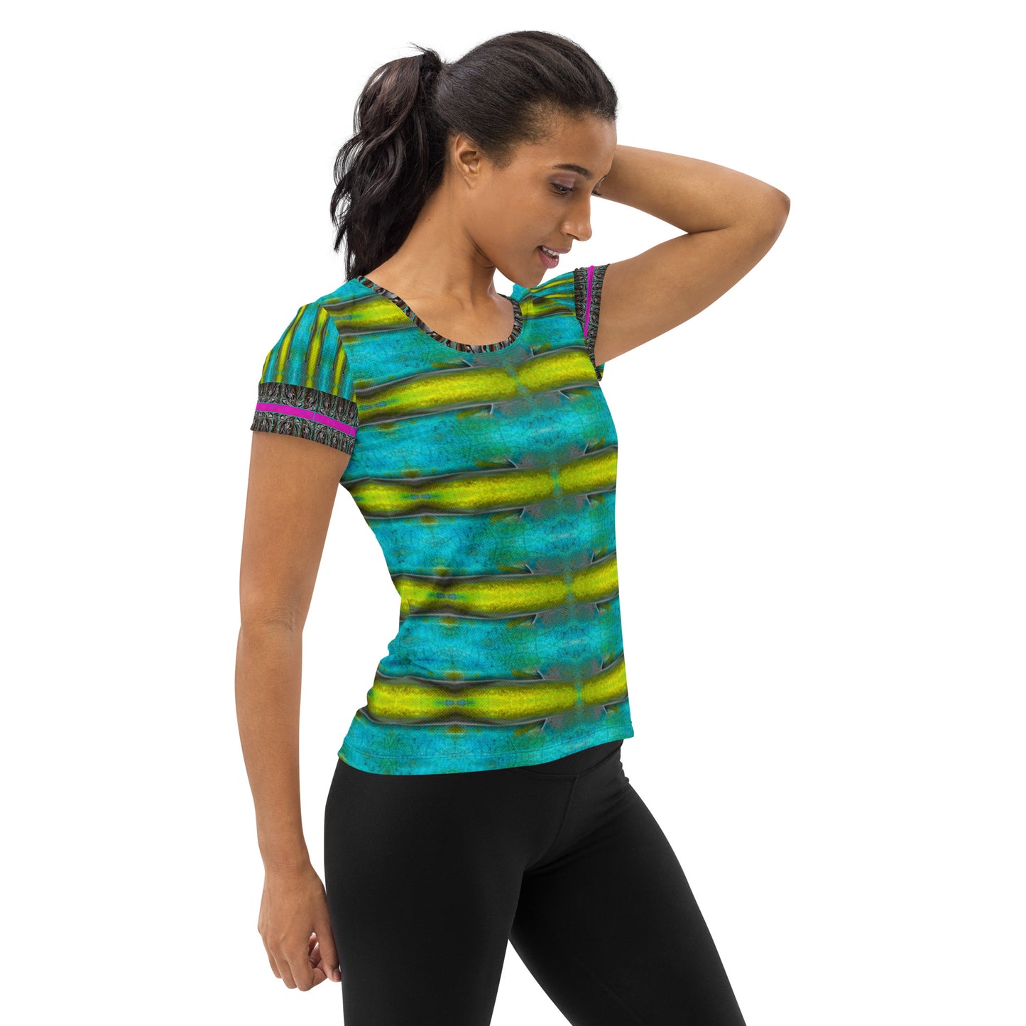 Athletic T-Shirt (Her/They)(Tree Link Stripe) RJSTH@Fabric#8 RJSTHS2021 RJS