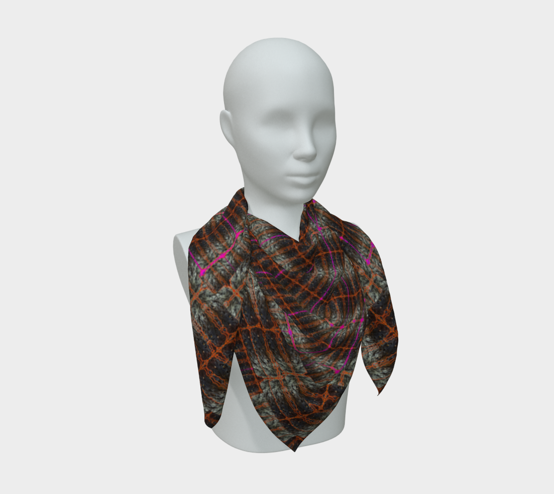 Silk Art Scarf (Vitta Serica Artis)(Rind#7 Tree Link Pink Logo) RJSTH@Fabric#7 RJSTHW2026 RJS