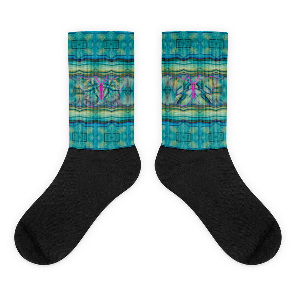 Socks (Unisex)(Butterfly Glade Denizen) RJSTH@Fabric#9 RJSTHW2021 RJS