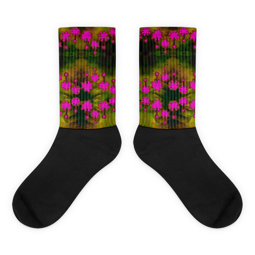 Socks (Unisex)(Grail Night Flower) RJSTH@Fabric#7 RJSTHW2021 RJS