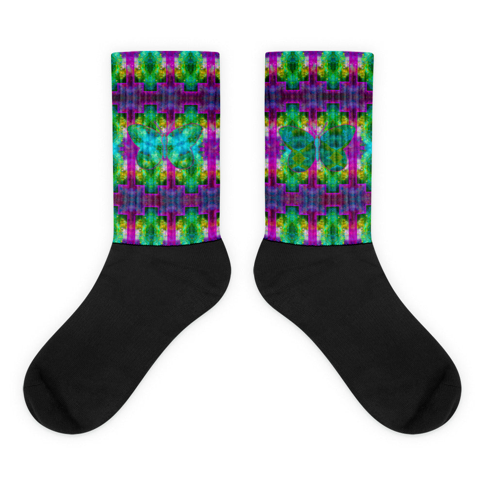 Socks (Unisex)(Butterfly Glade Denizen) RJSTH@Fabric#11 RJSTHW2021 RJS