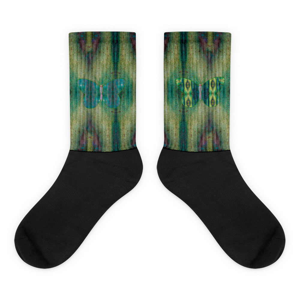 Socks (Unisex)(Butterfly Glade Denizen) RJSTH@Fabric#4 RJSTHW2021 RJS