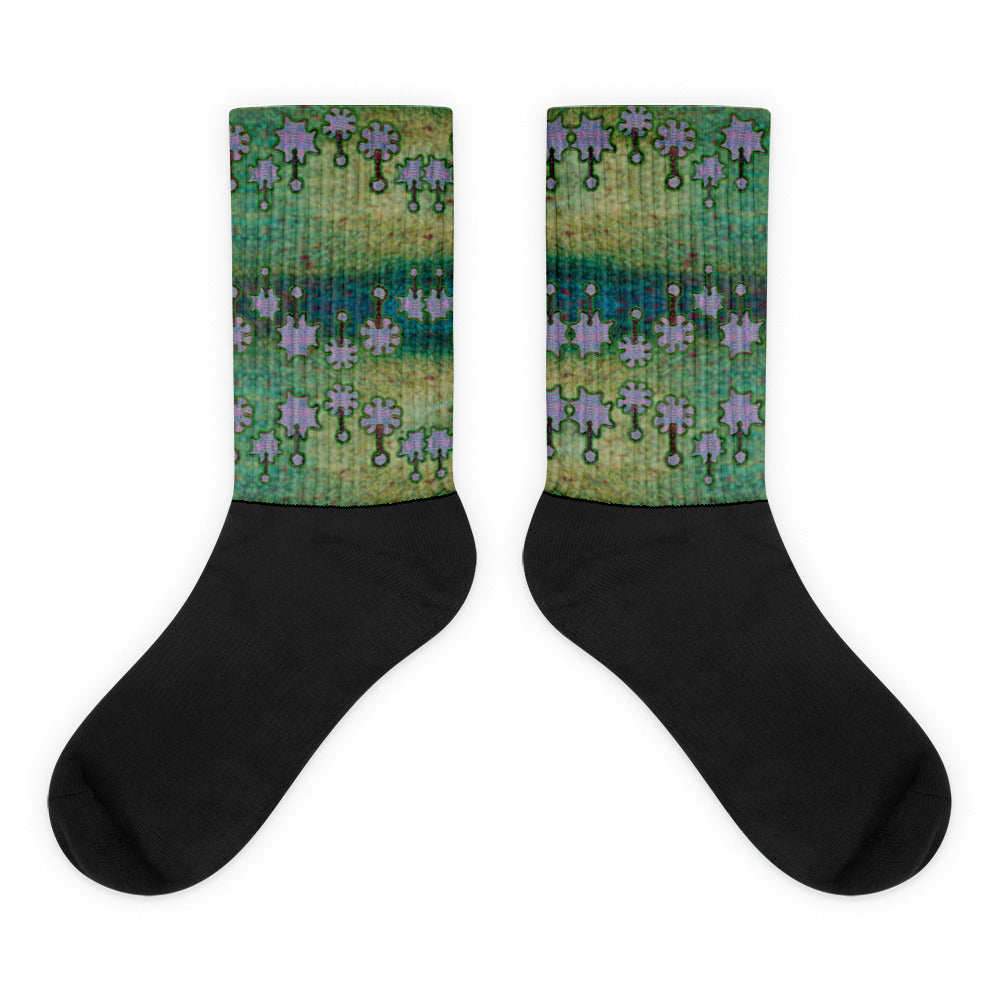 Socks (Unisex)(Grail Night Flower) RJSTH@Fabric#4 RJSTHW2021 RJS